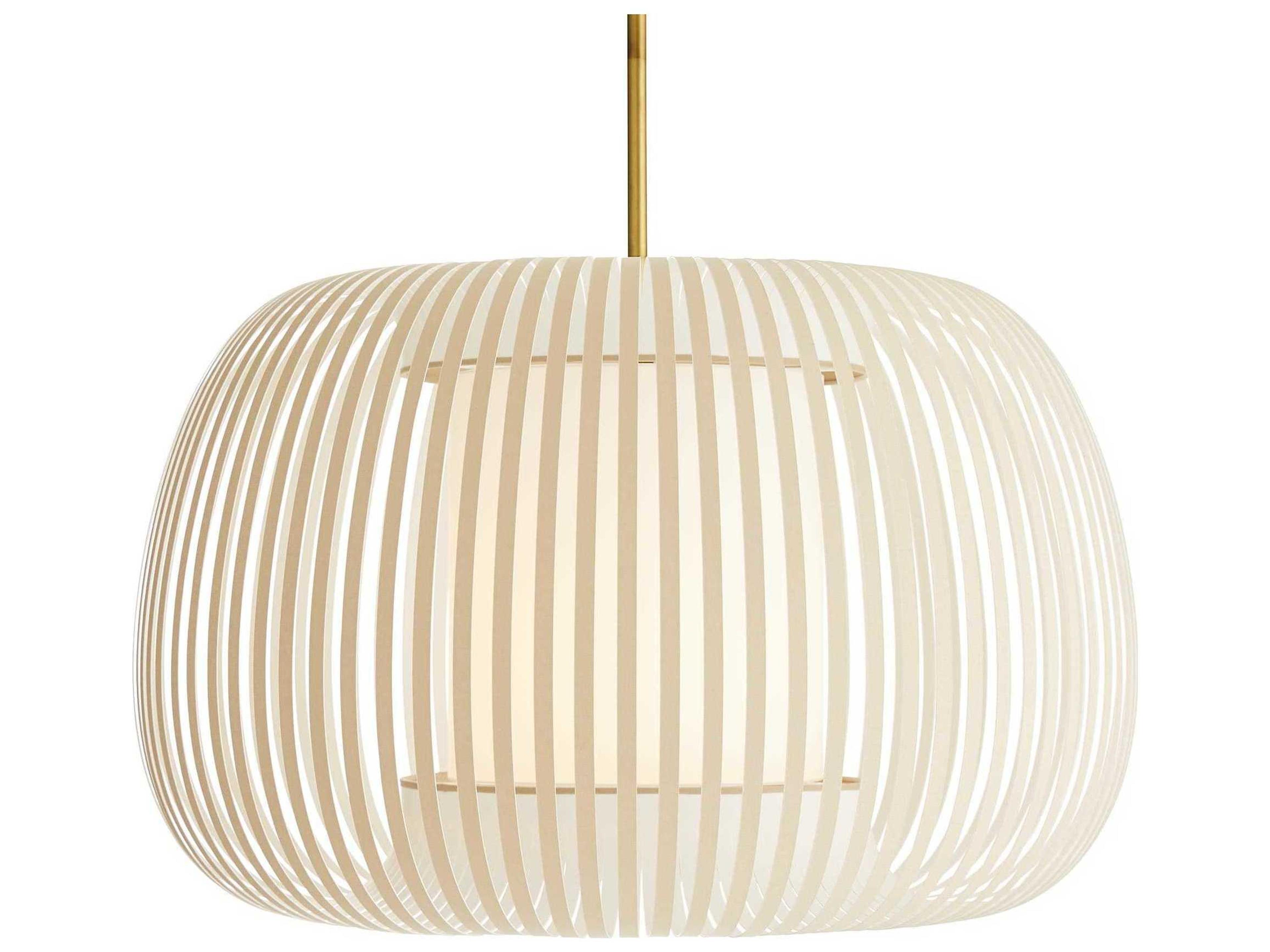 Mia Pendant Light Beige Upholstered Cotton