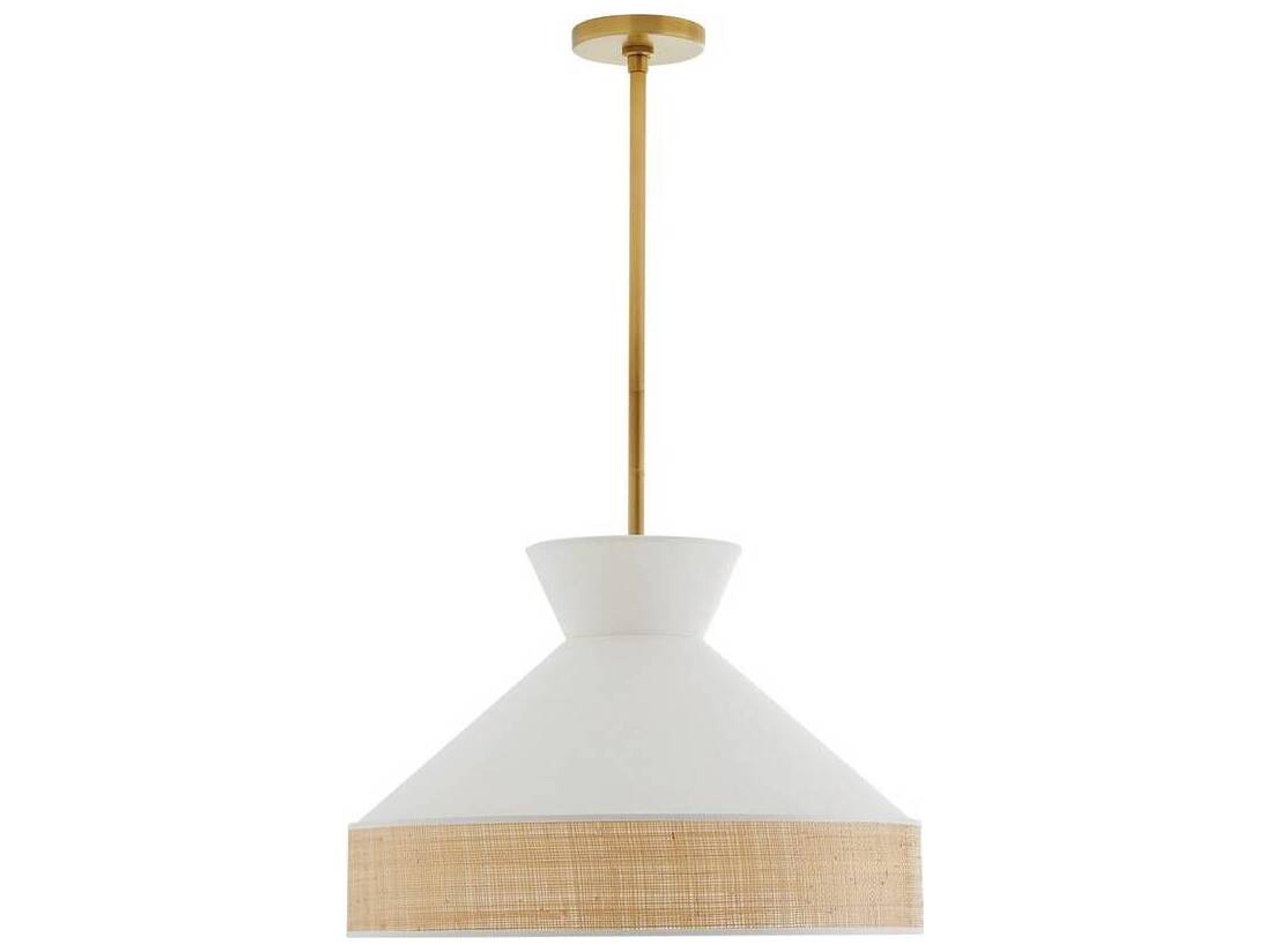 Arteriors Home Malena 1-Light Antique Brass White Pendant
