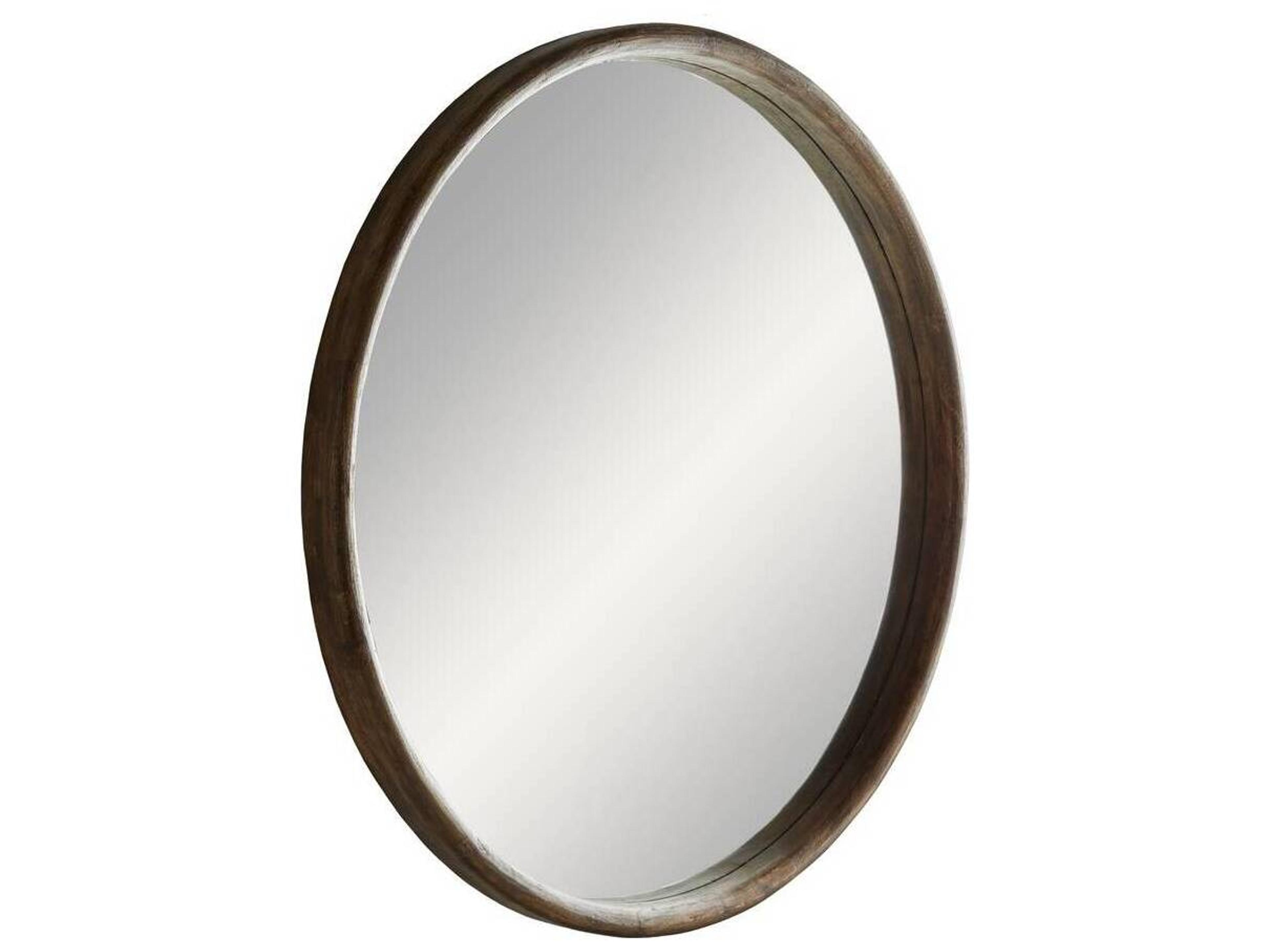 Arteriors Home Lesley Light Walnut Round Floor Mirror