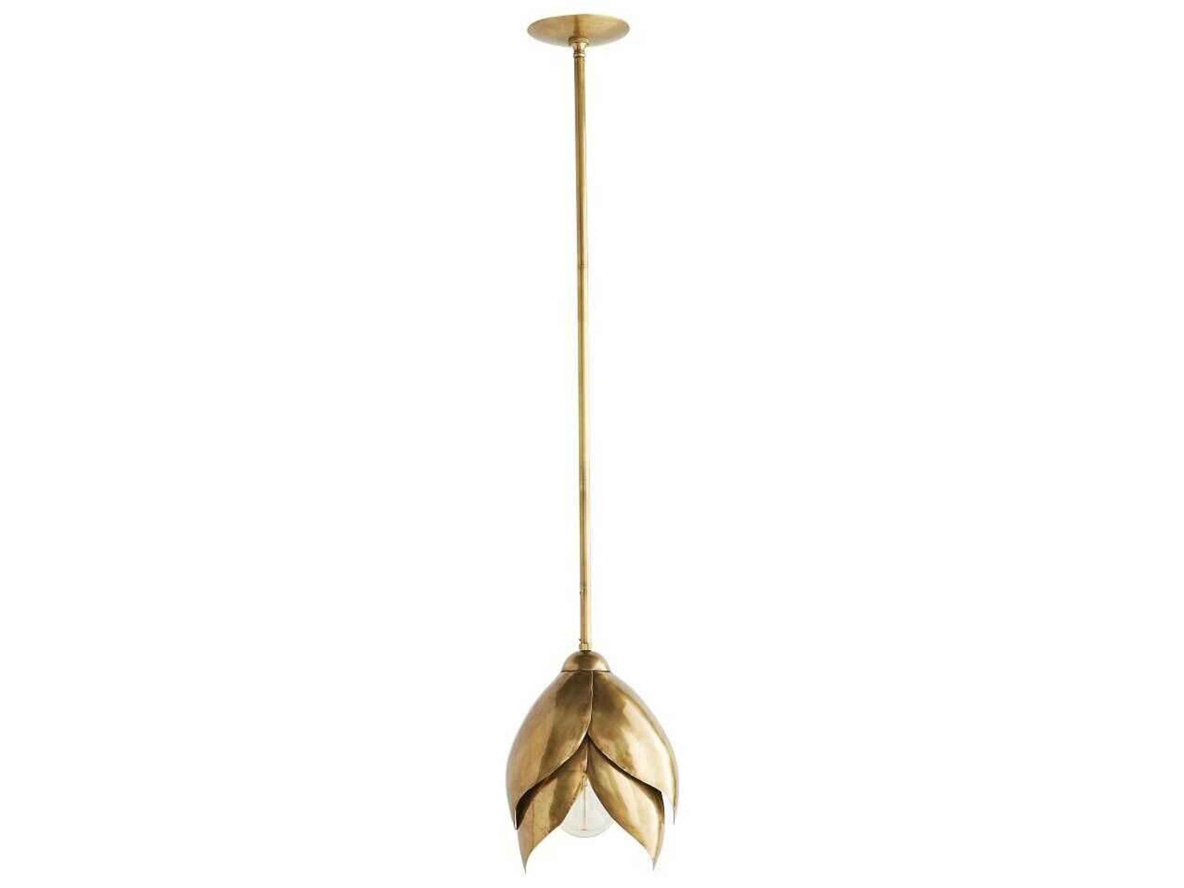 Arteriors Home Edith 1-Light Vintage Brass Mini Pendant