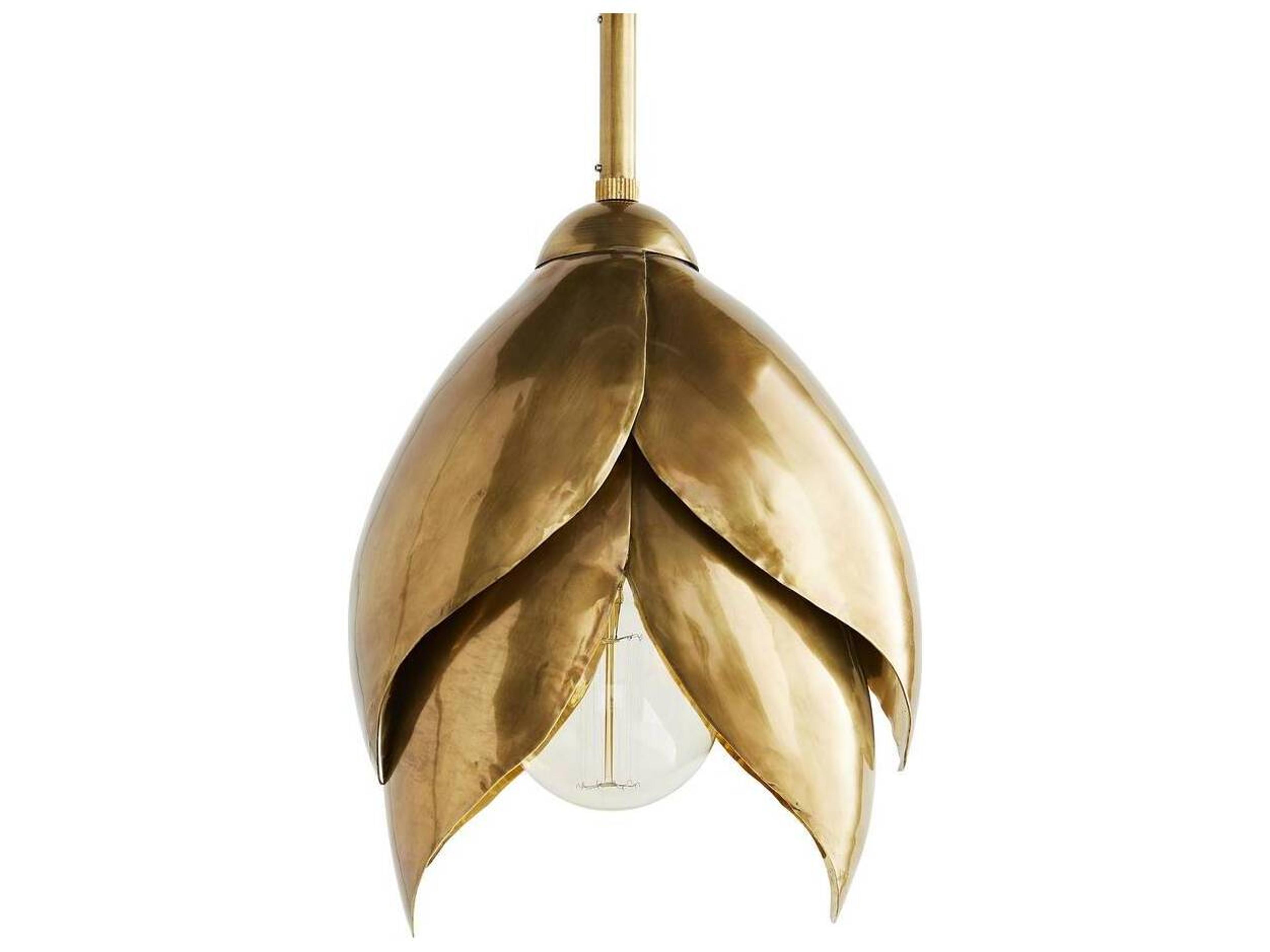 Arteriors Home Edith 1-Light Vintage Brass Mini Pendant