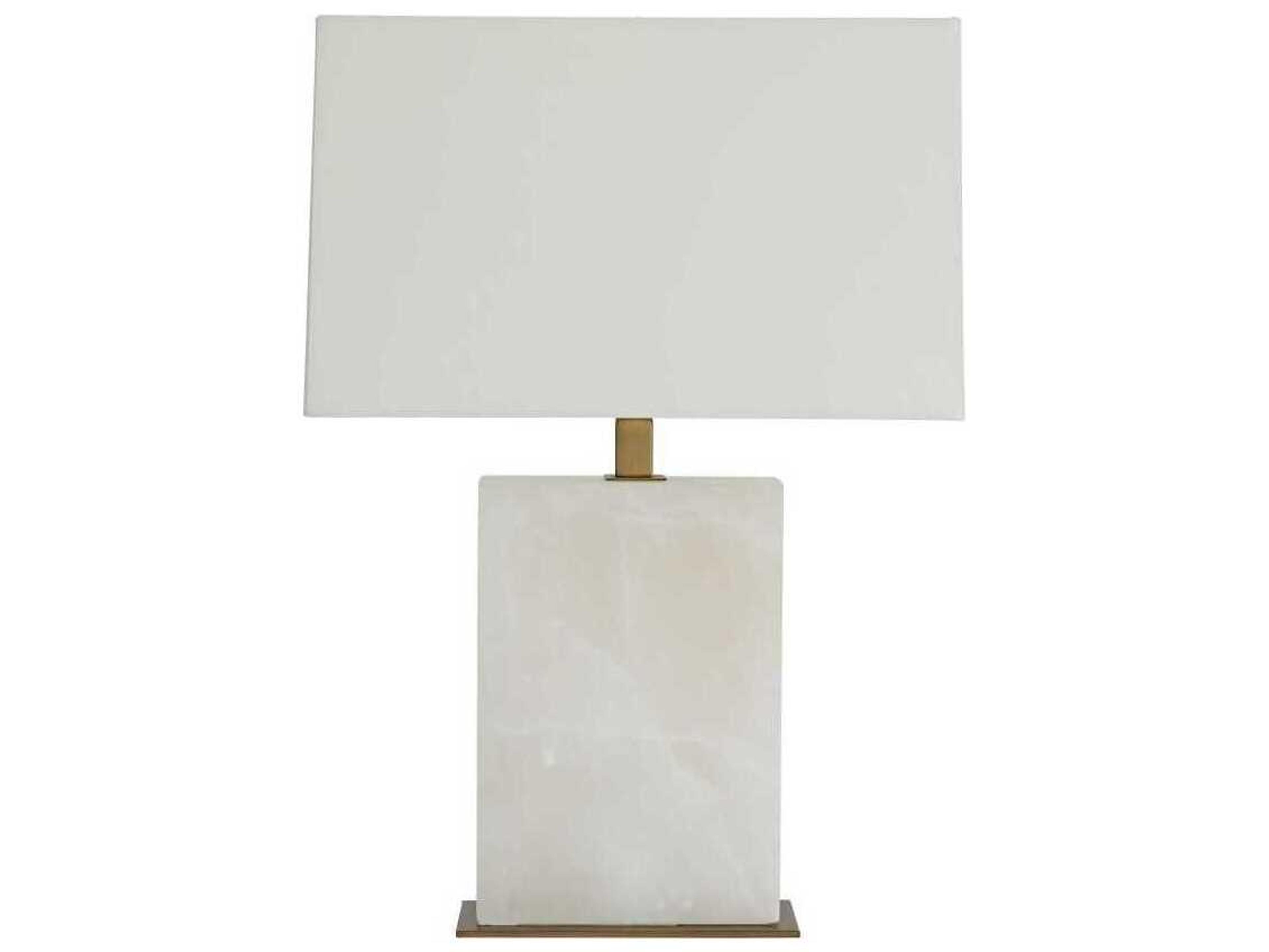 Arteriors Home Carson Snow Marble With Vintage Brass White Table Lamp