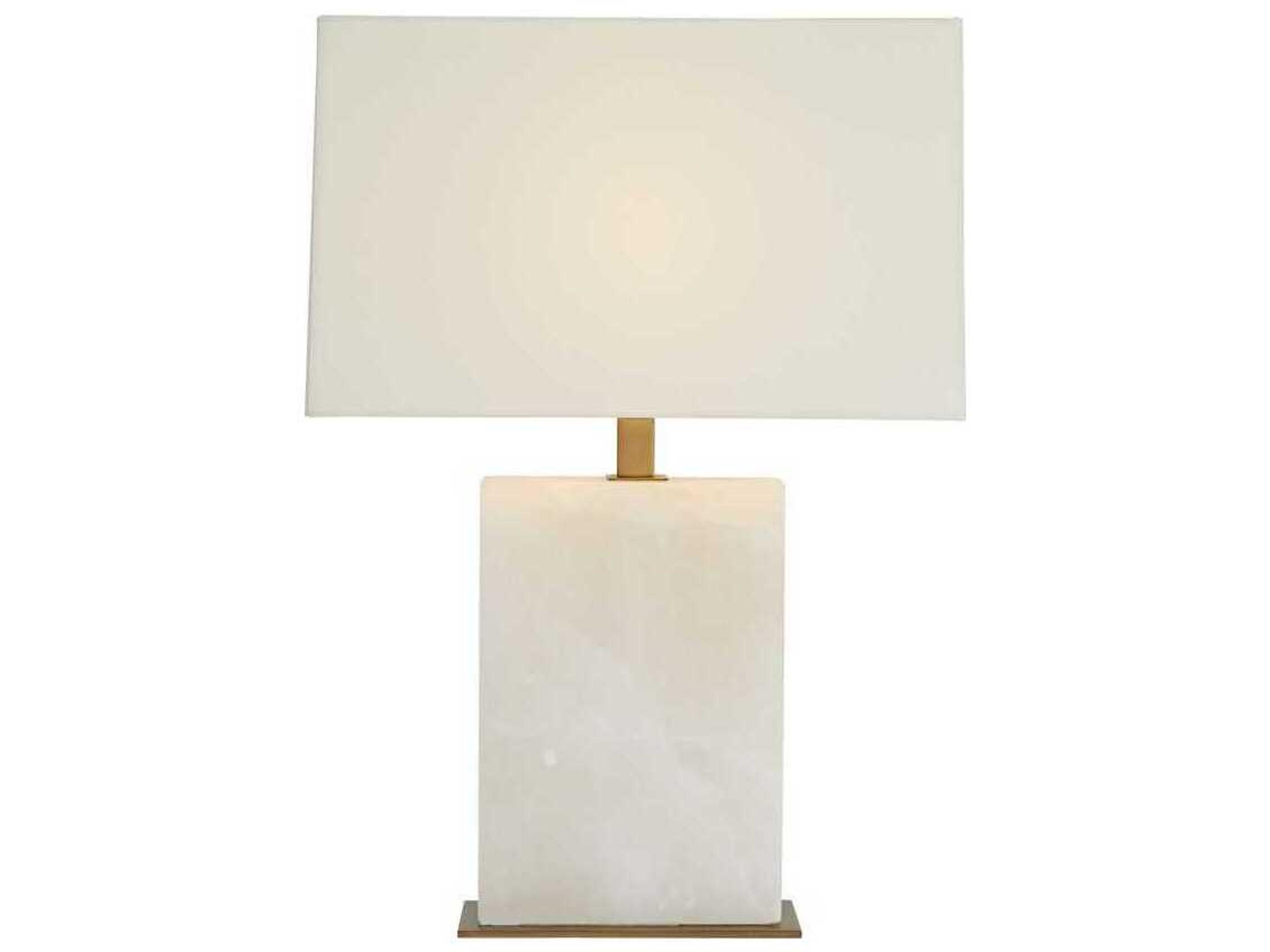 Arteriors Home Carson Snow Marble With Vintage Brass White Table Lamp