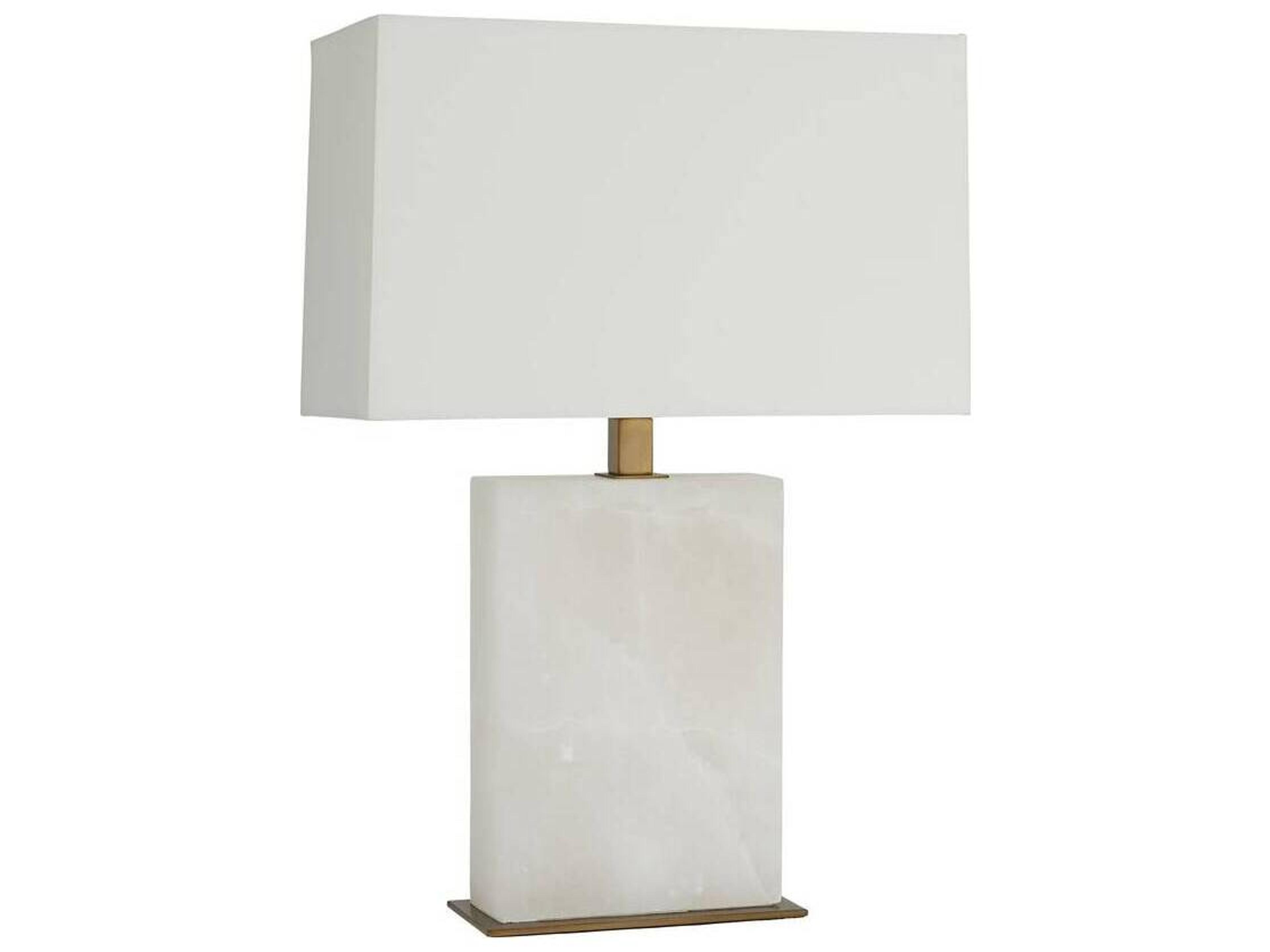 Arteriors Home Carson Snow Marble With Vintage Brass White Table Lamp