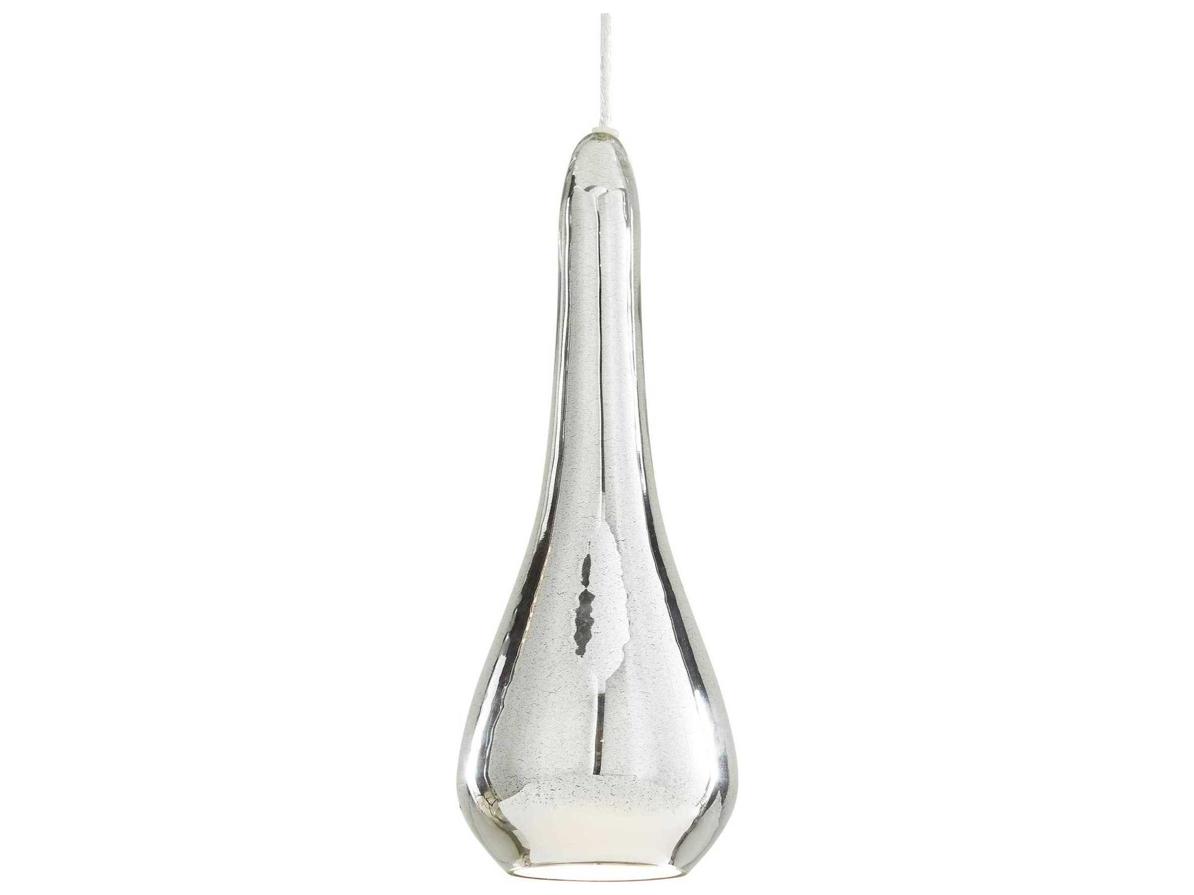 Arteriors Home Arianna 1-Light Antique Mercury Glass Gray Bell Linear Pendant