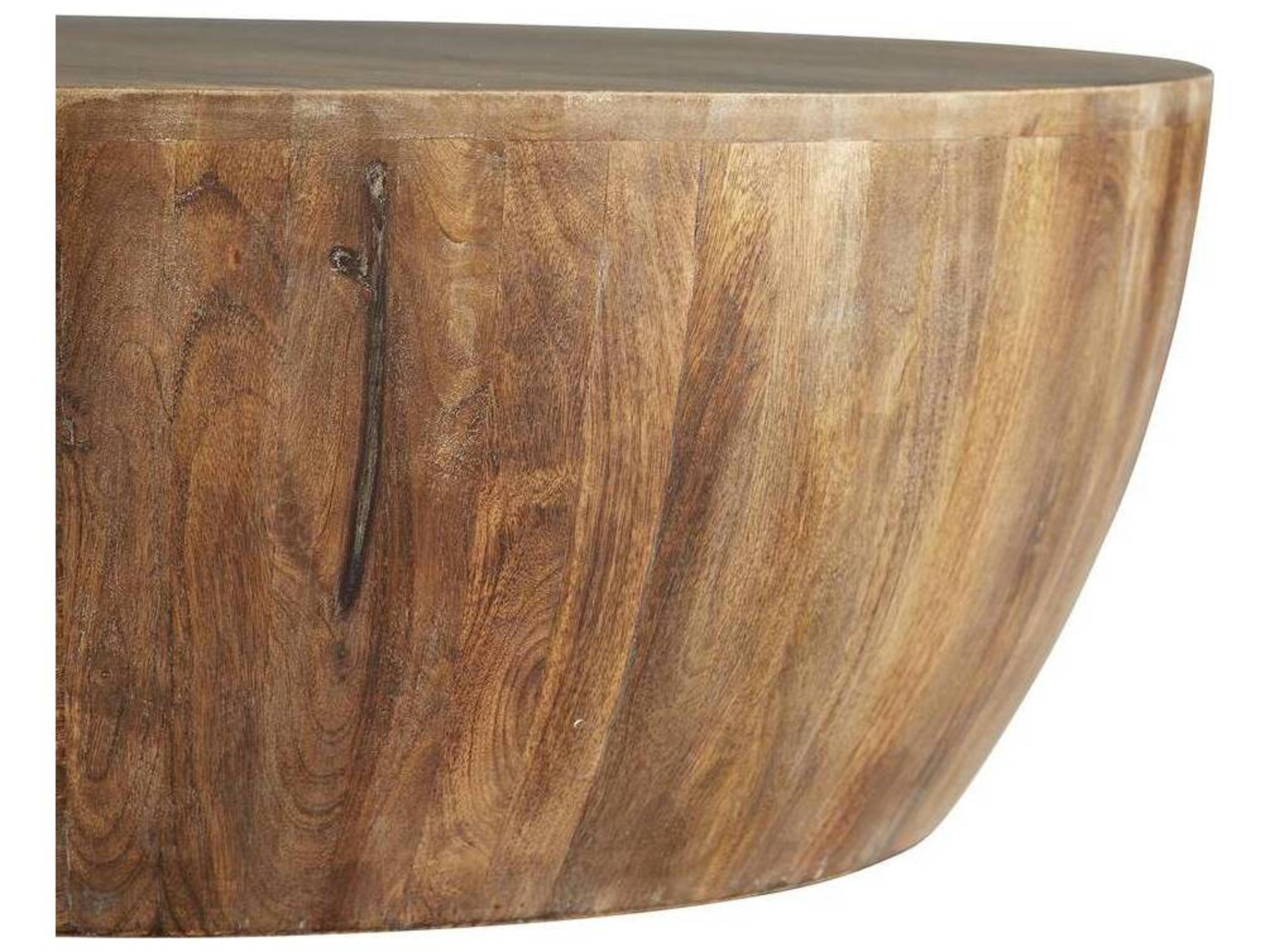 Arteriors Home Jacob Round Wood Washed Tobacco Coffee Table