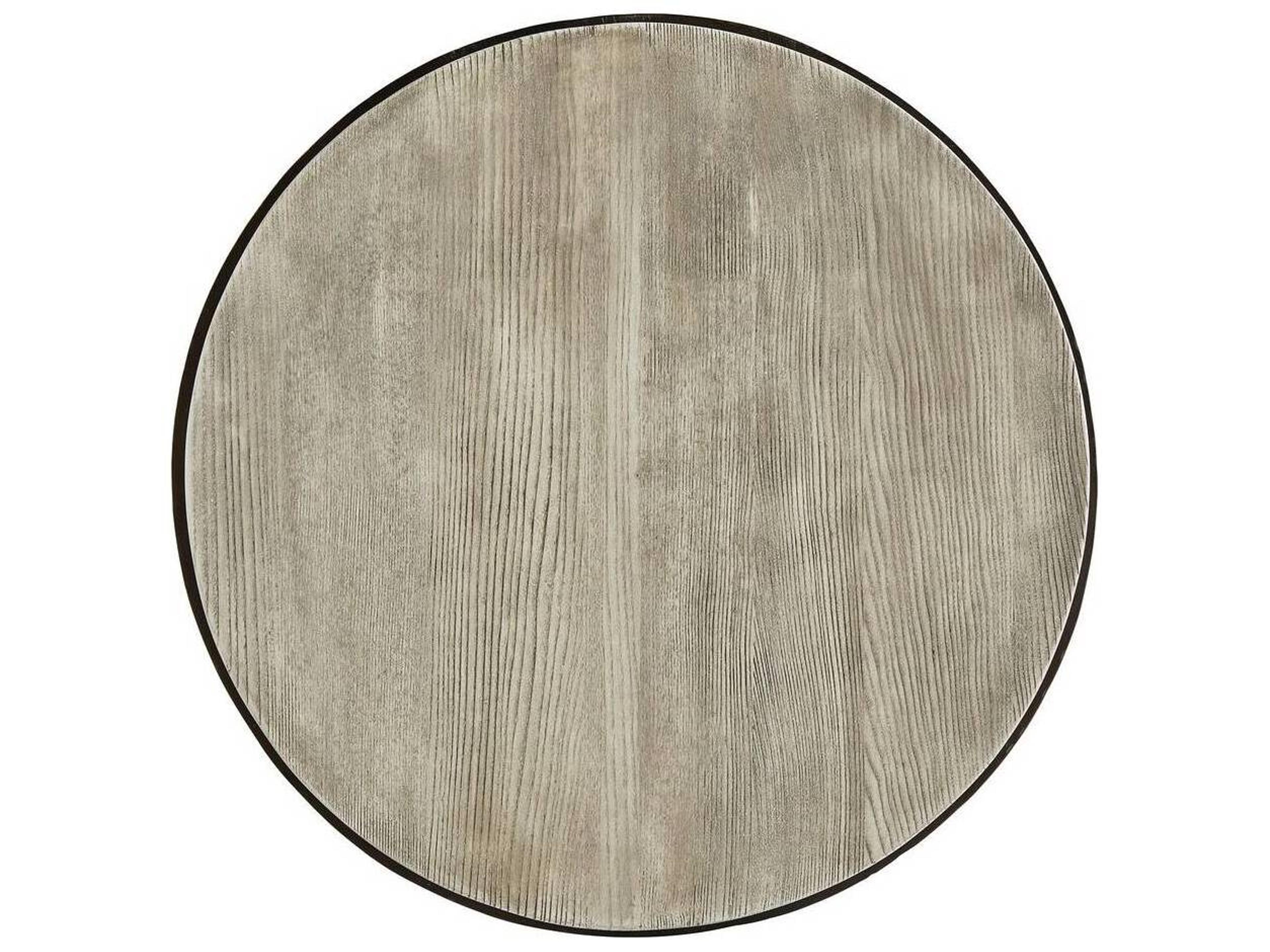 Arteriors Home Kamile Round Wood Natural Iron End Table