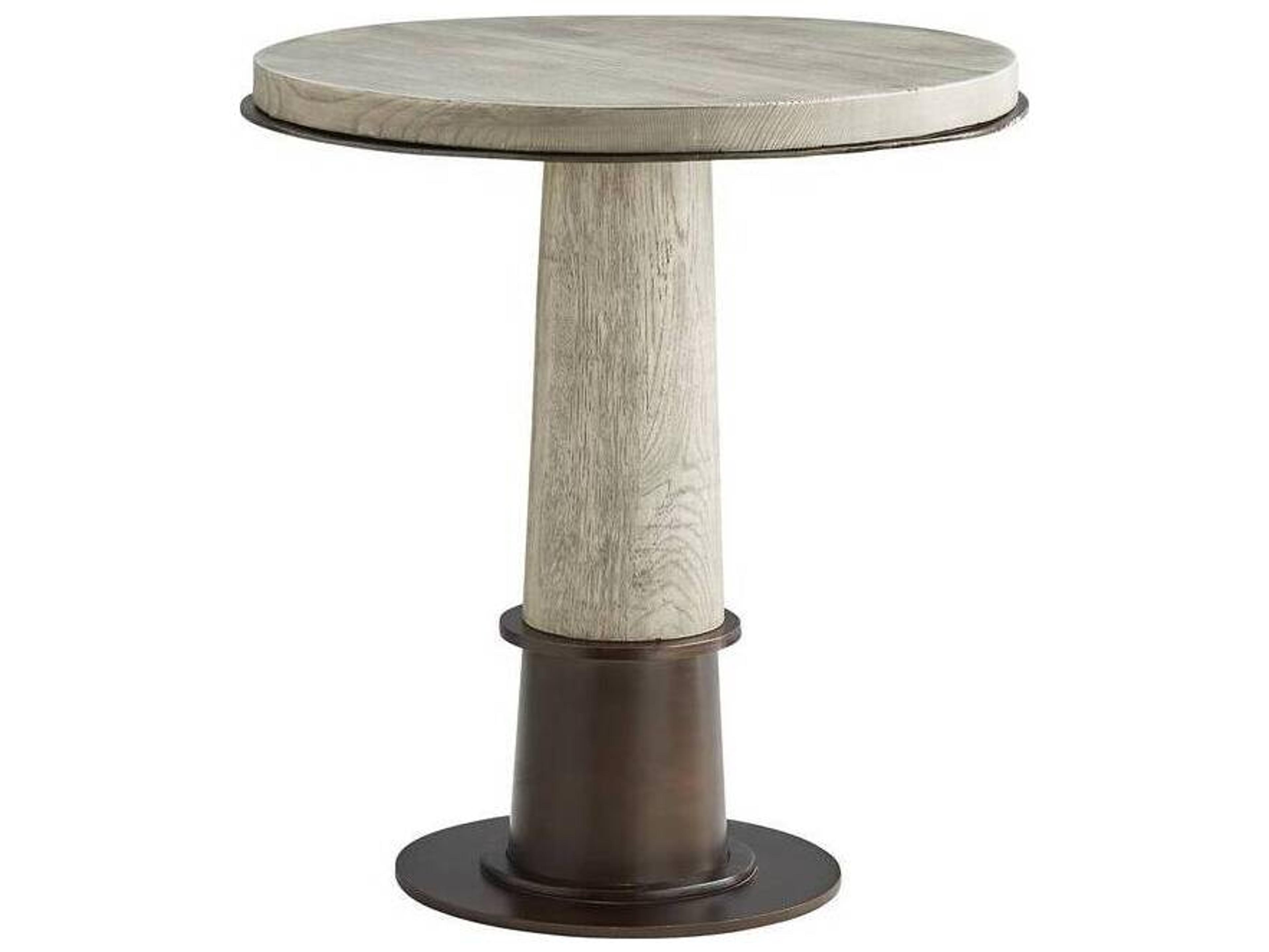 Arteriors Home Kamile Round Wood Natural Iron End Table