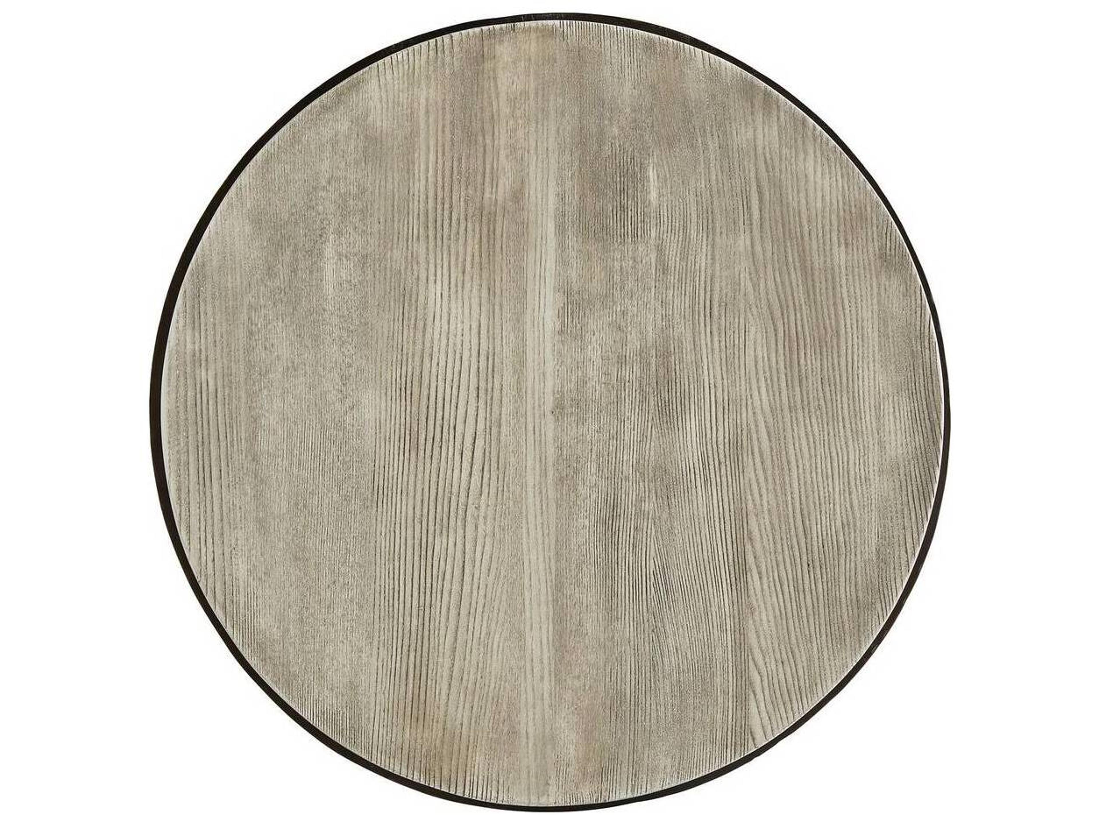 Arteriors Home Kamile Round Wood Natural Iron End Table