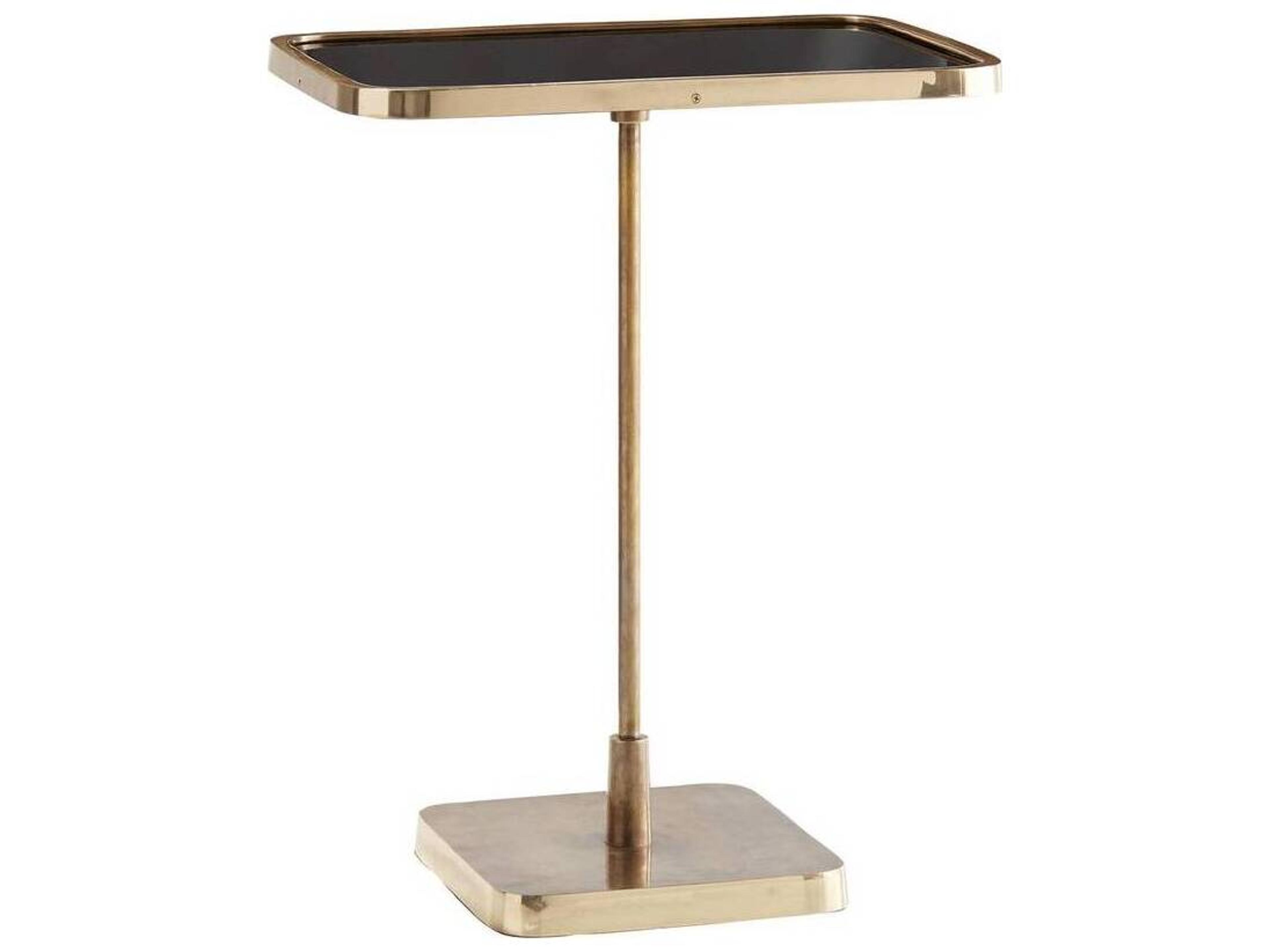 Arteriors Home Kaela Rectangular Glass Vintage Brass End Table