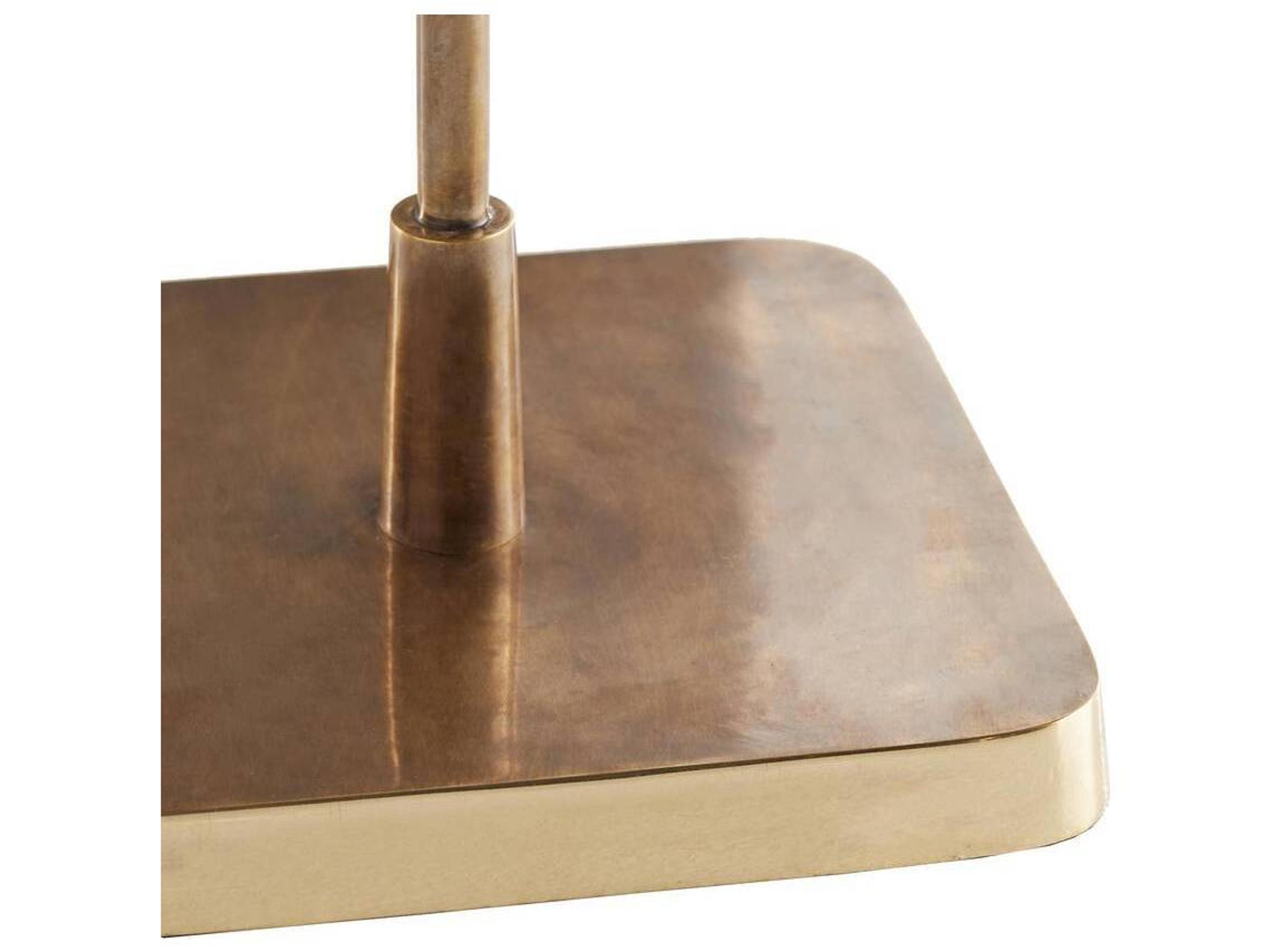 Arteriors Home Kaela Rectangular Glass Vintage Brass End Table