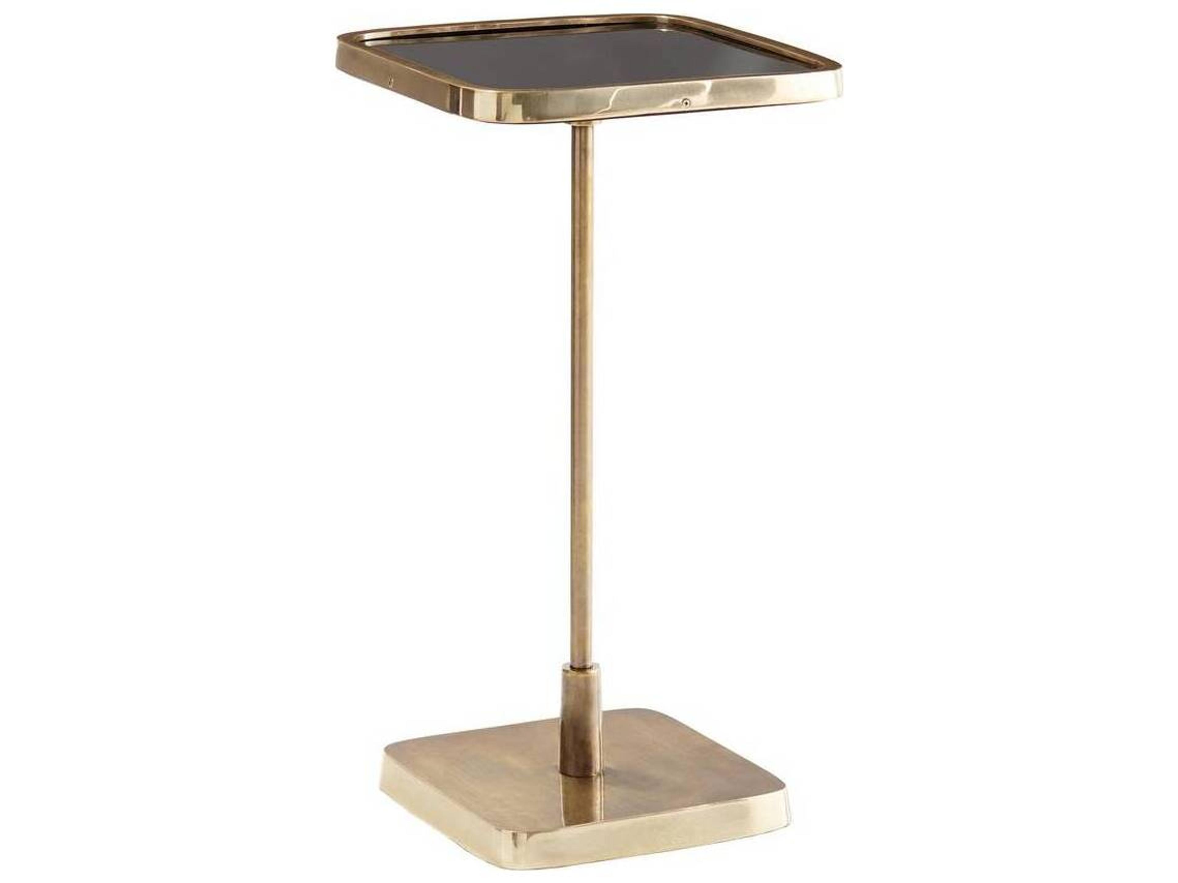 Arteriors Home Kaela Square Glass Vintage Brass End Table