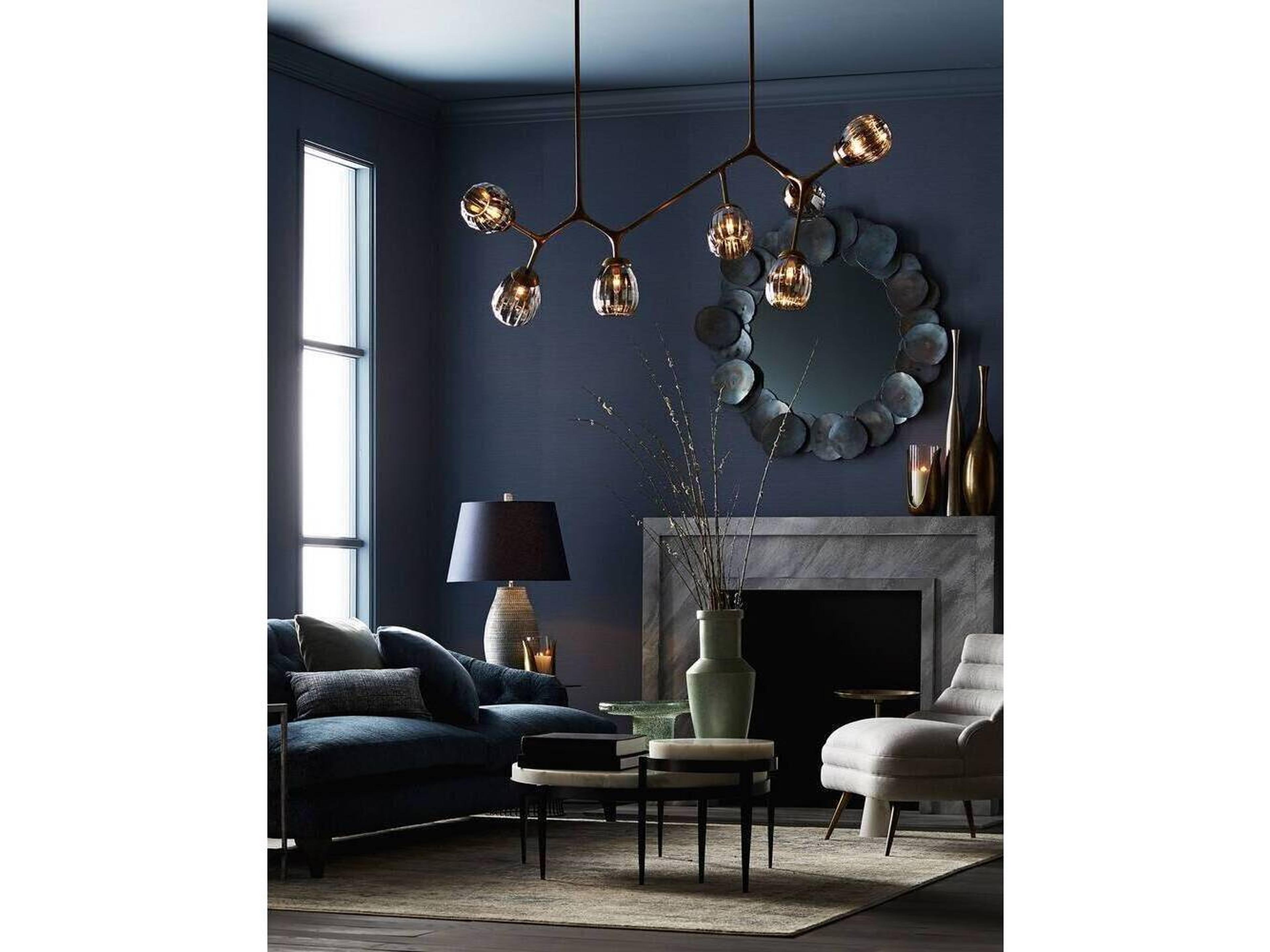 Arteriors Home Kelsie Round Marble Blackened Iron Coffee Table