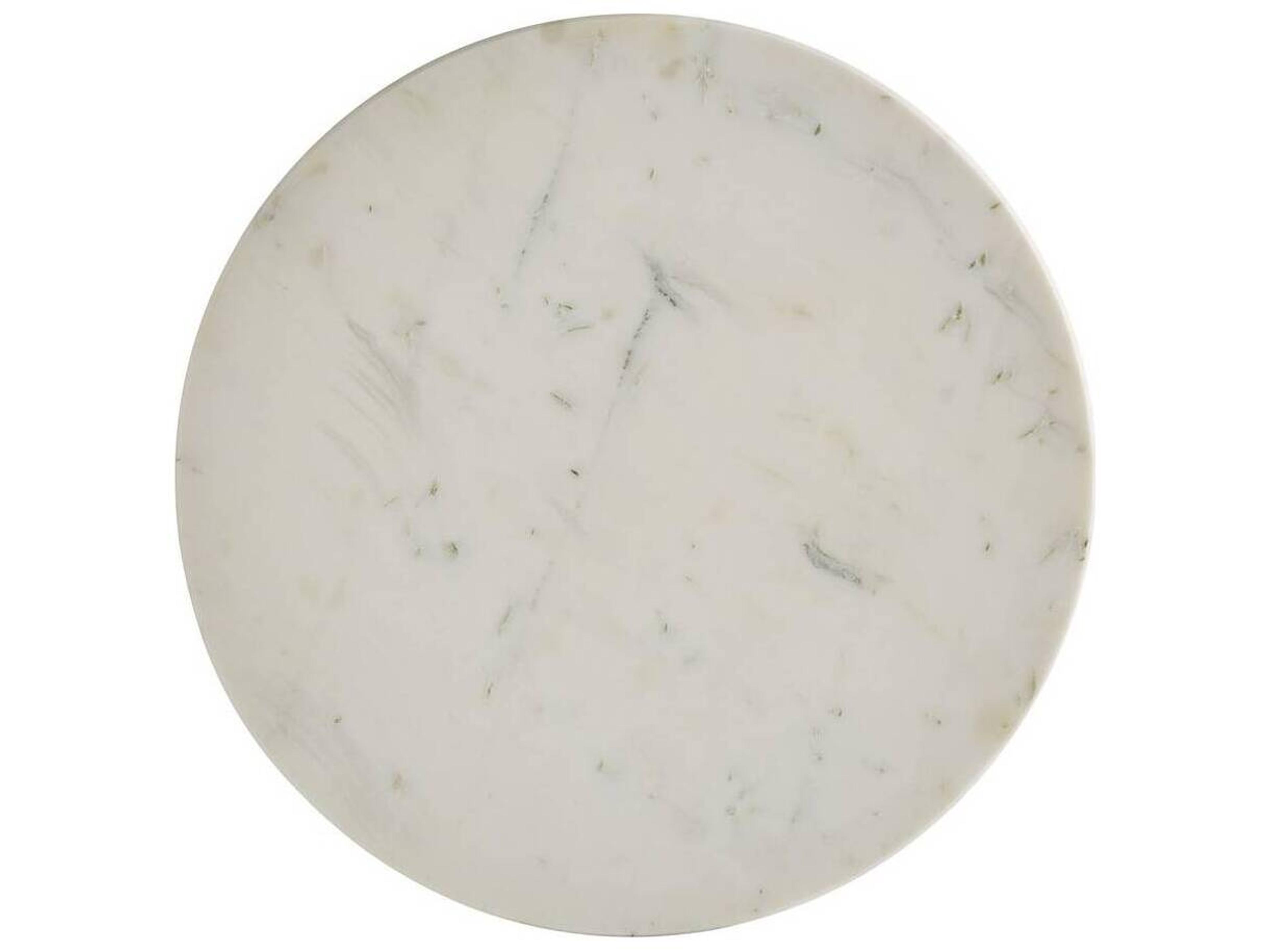 Arteriors Home Kelsie Round Marble Blackened Iron Coffee Table