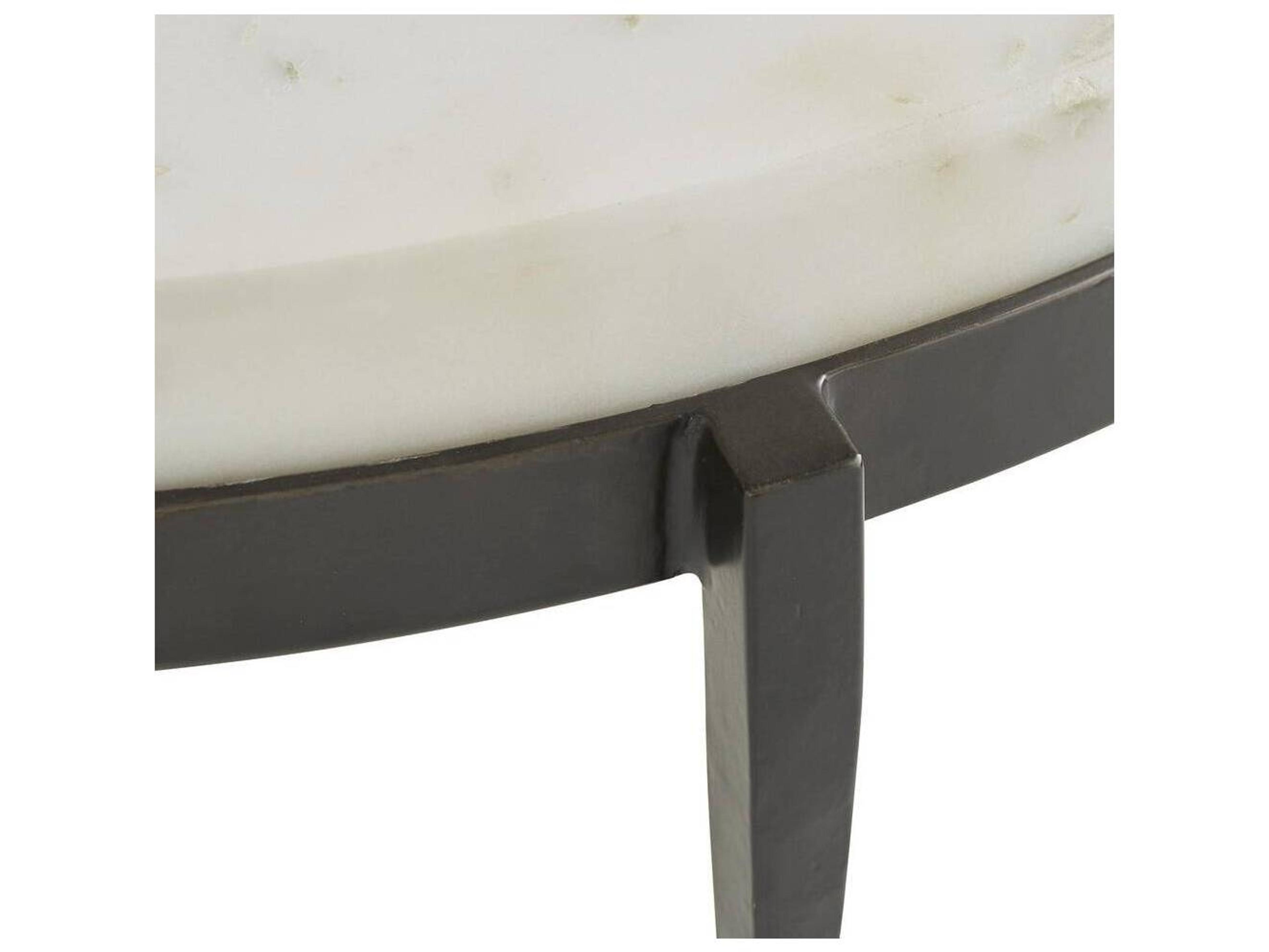 Arteriors Home Kelsie Round Marble Blackened Iron Coffee Table