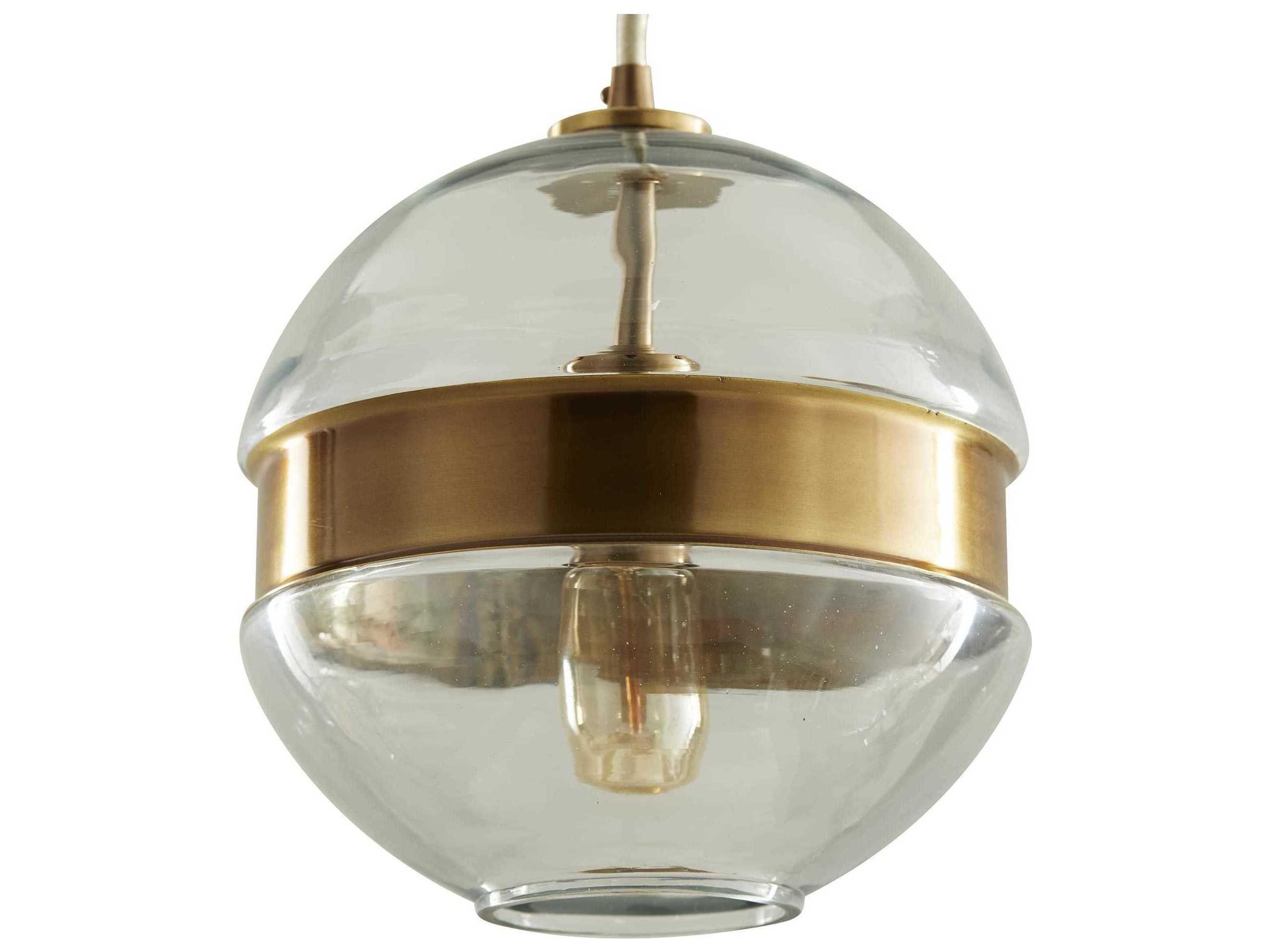 Arteriors Home Garrison 1-Light Antique Brass With Clear Glass Globe Linear Mini Pendant