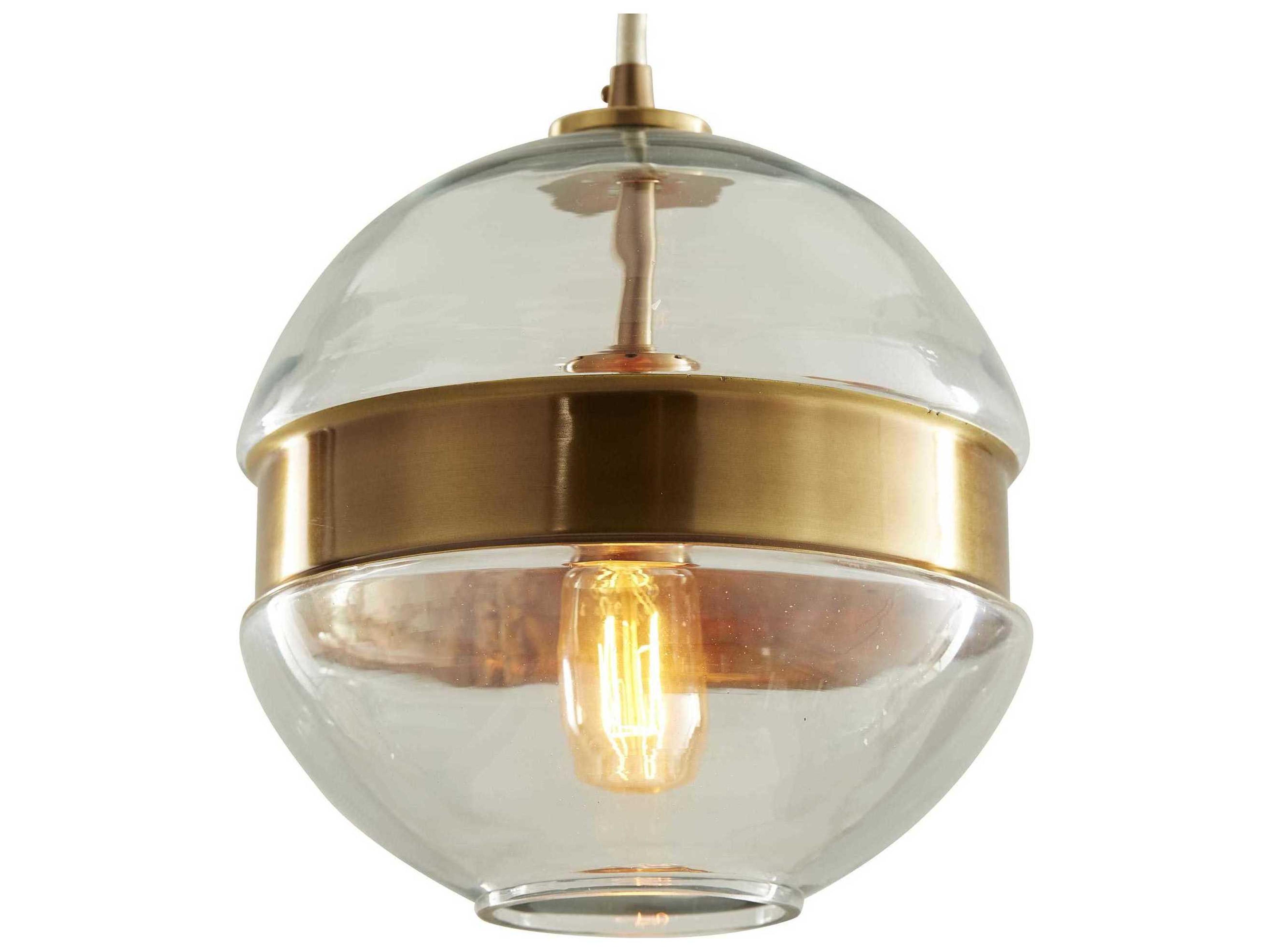 Arteriors Home Garrison 1-Light Antique Brass With Clear Glass Globe Linear Mini Pendant