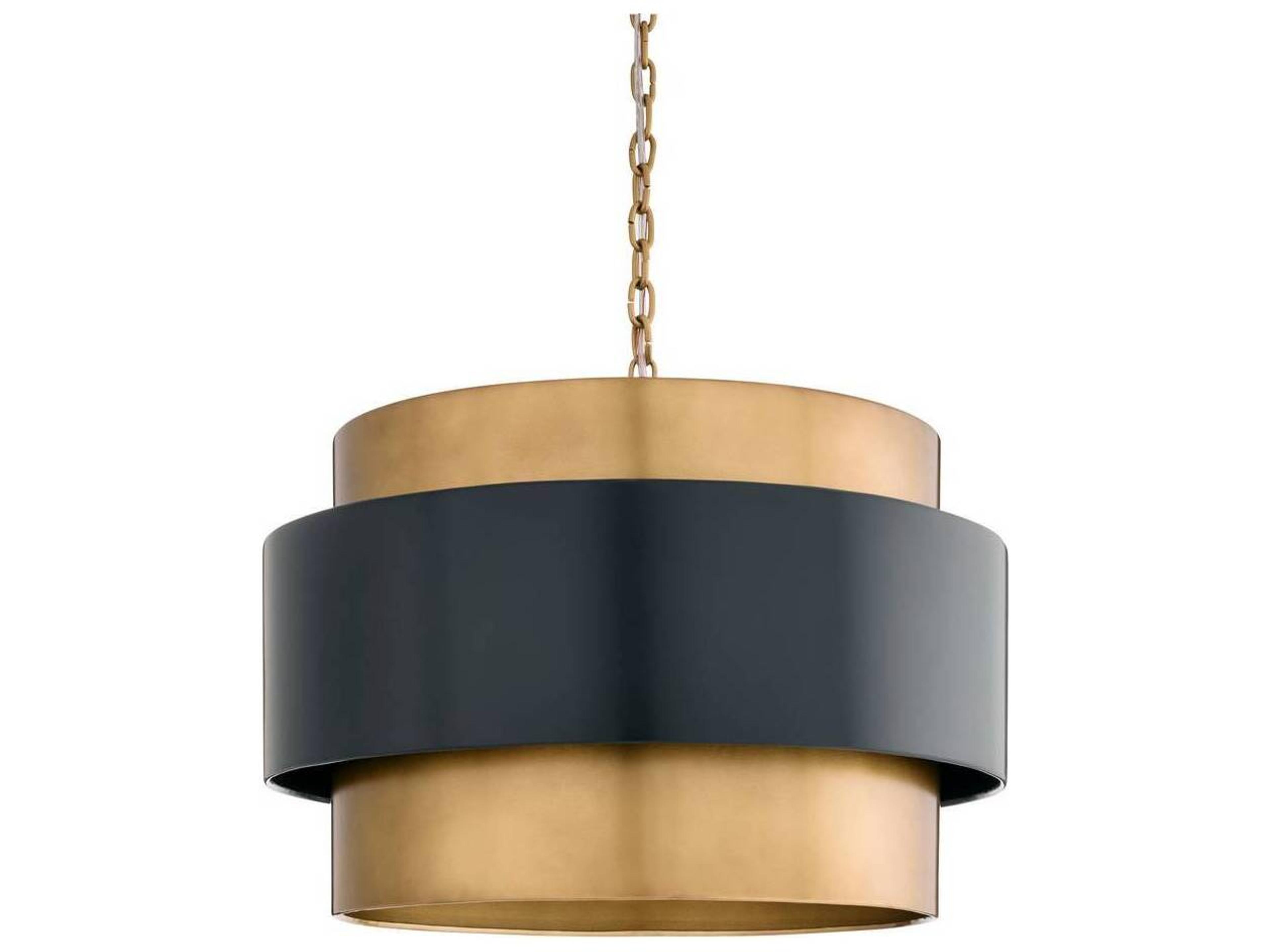 Arteriors Home Nolan 1-Light Vintage Brass Antique Drum Pendant
