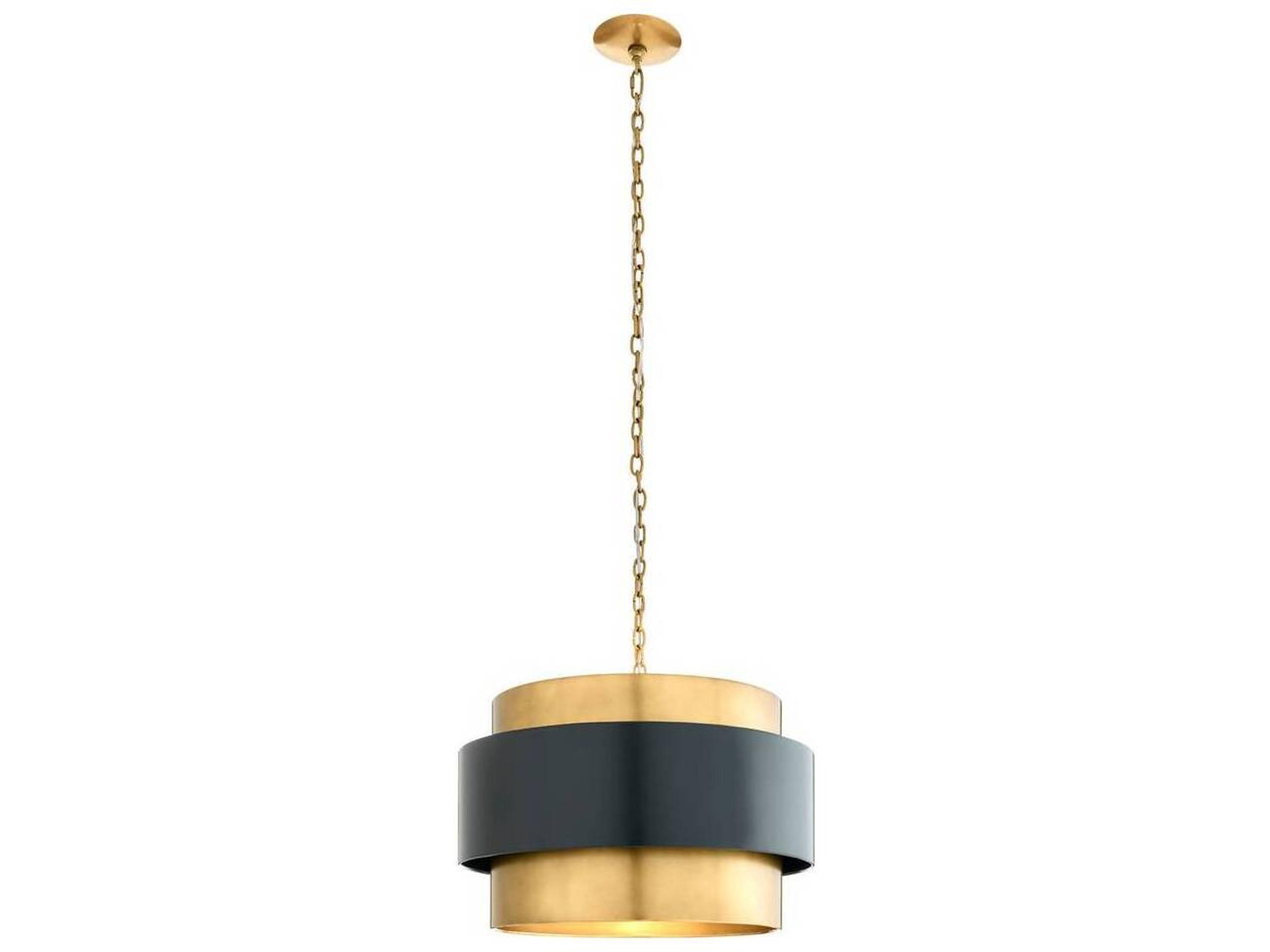Arteriors Home Nolan 1-Light Vintage Brass Antique Drum Pendant