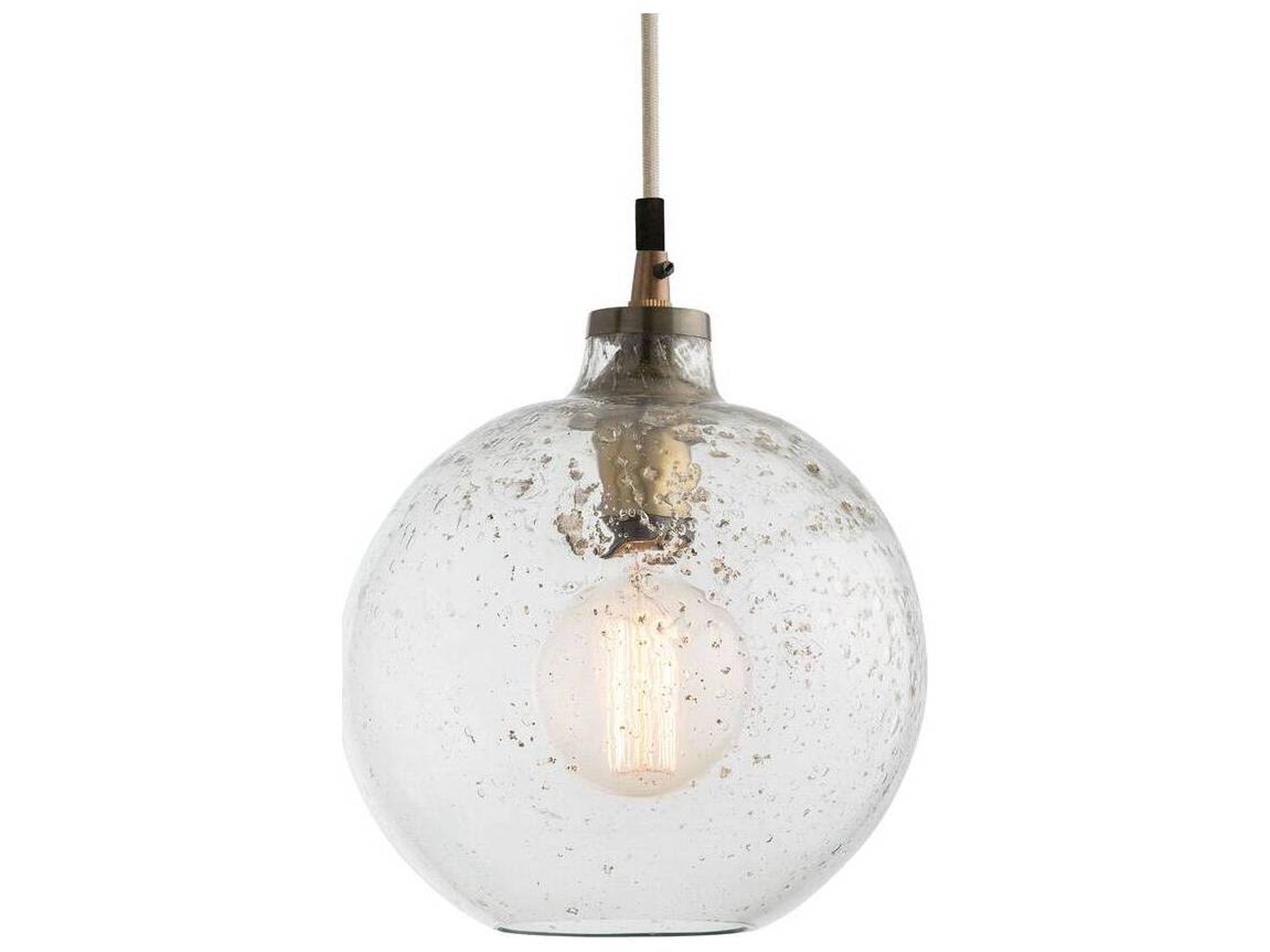 Arteriors Home Monica 1-Light Sand Infused Glass Clear Globe Linear Pendant