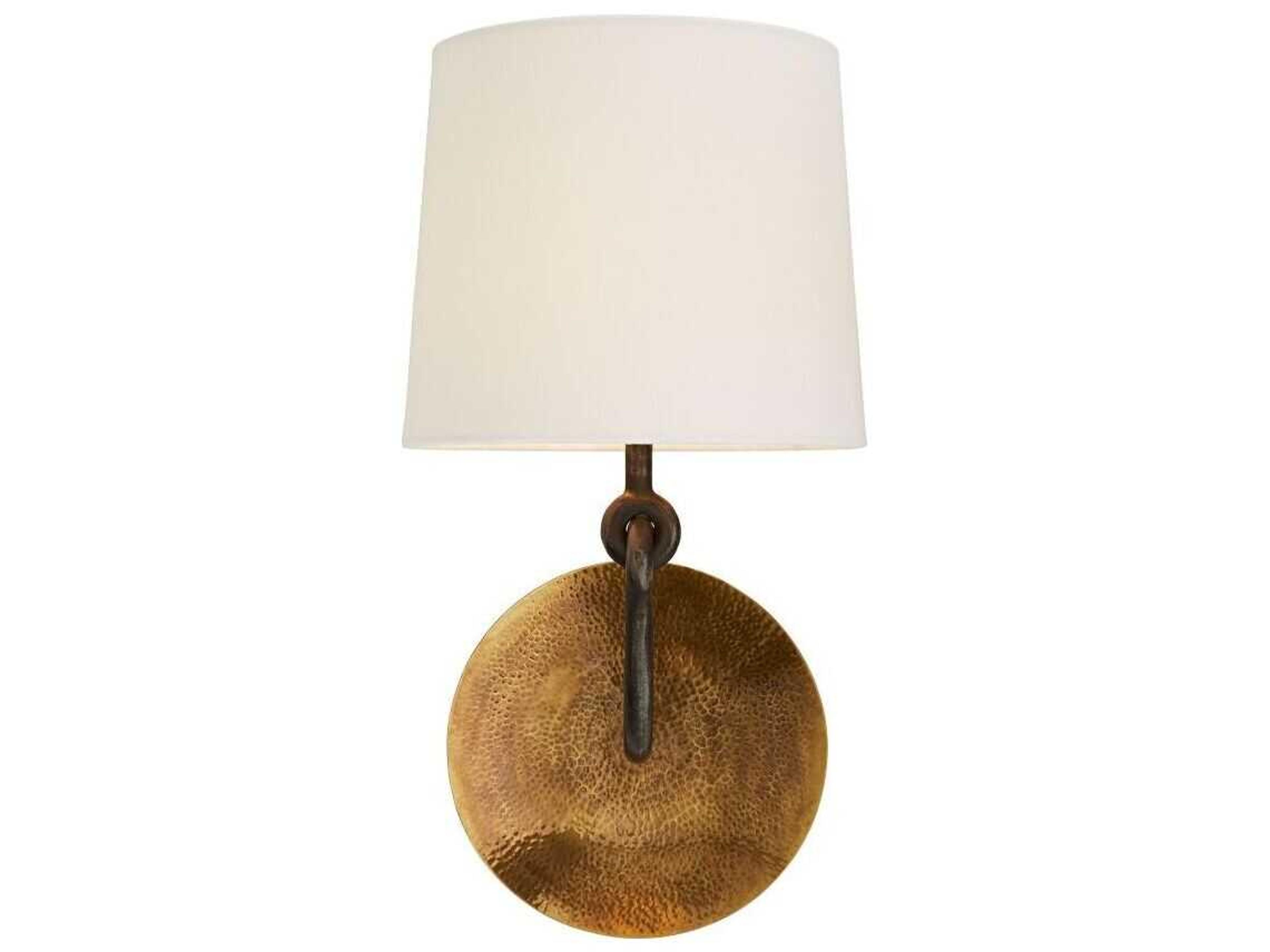 Arteriors Home Giles 1-Light Hammered Antique Brass Blackened Iron Wall Sconce