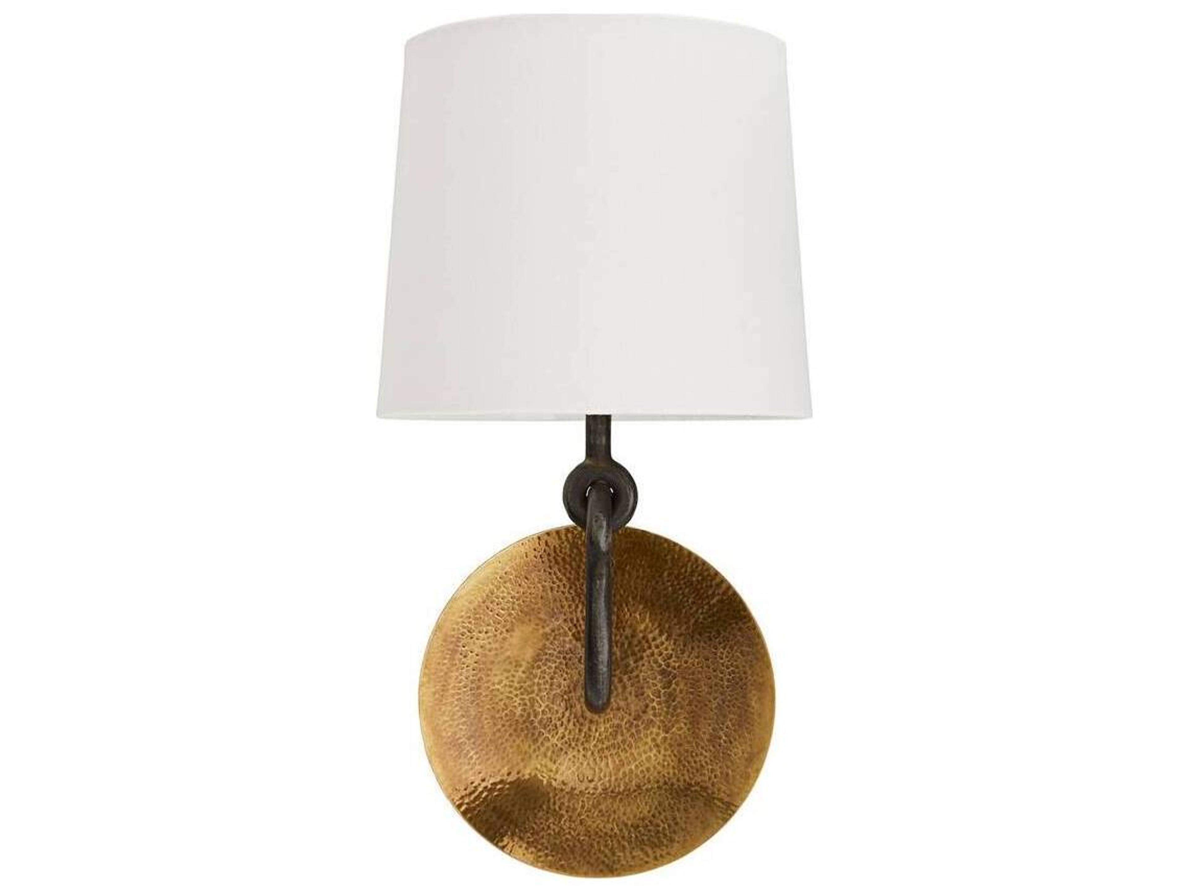 Arteriors Home Giles 1-Light Hammered Antique Brass Blackened Iron Wall Sconce