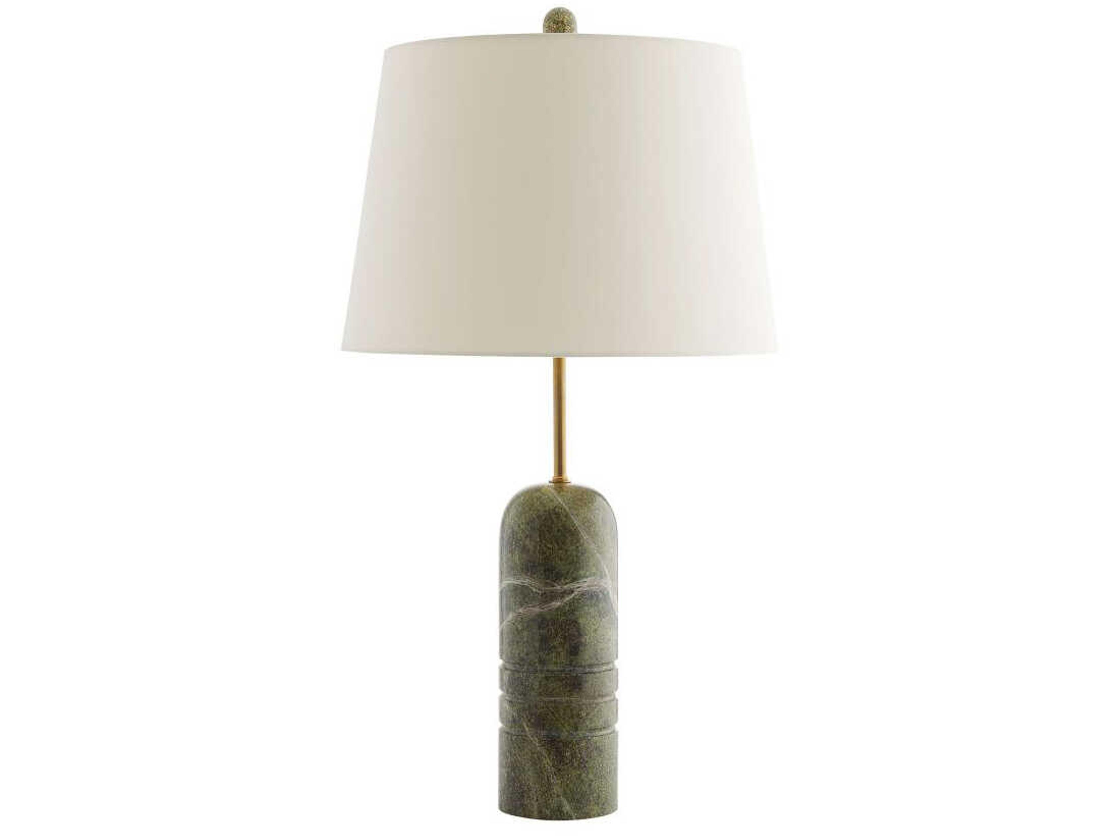 Arteriors Home Mendoza Jungle Marble Antique Brass Gray Buffet Lamp