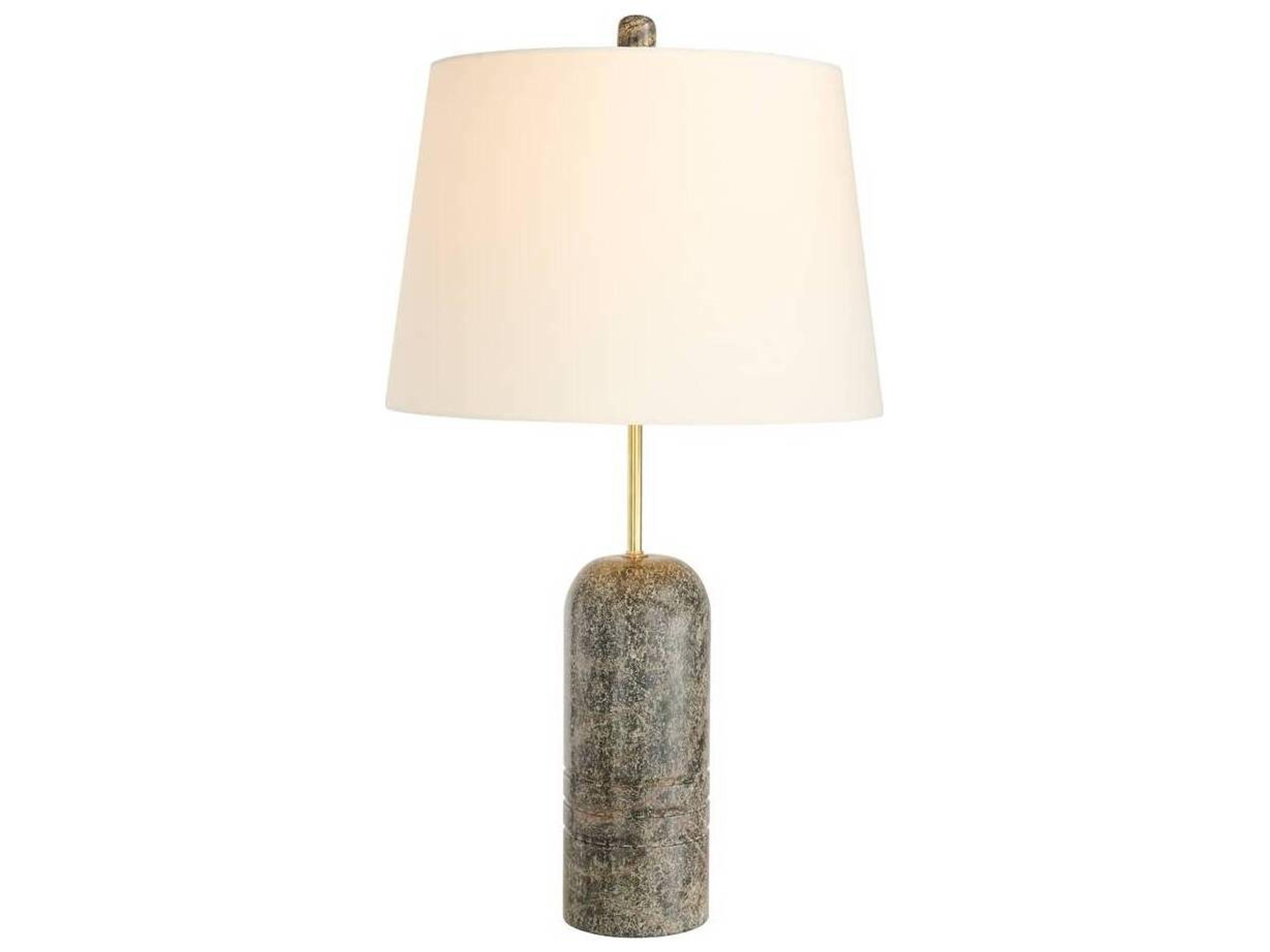Arteriors Home Mendoza Jungle Marble Antique Brass Gray Buffet Lamp