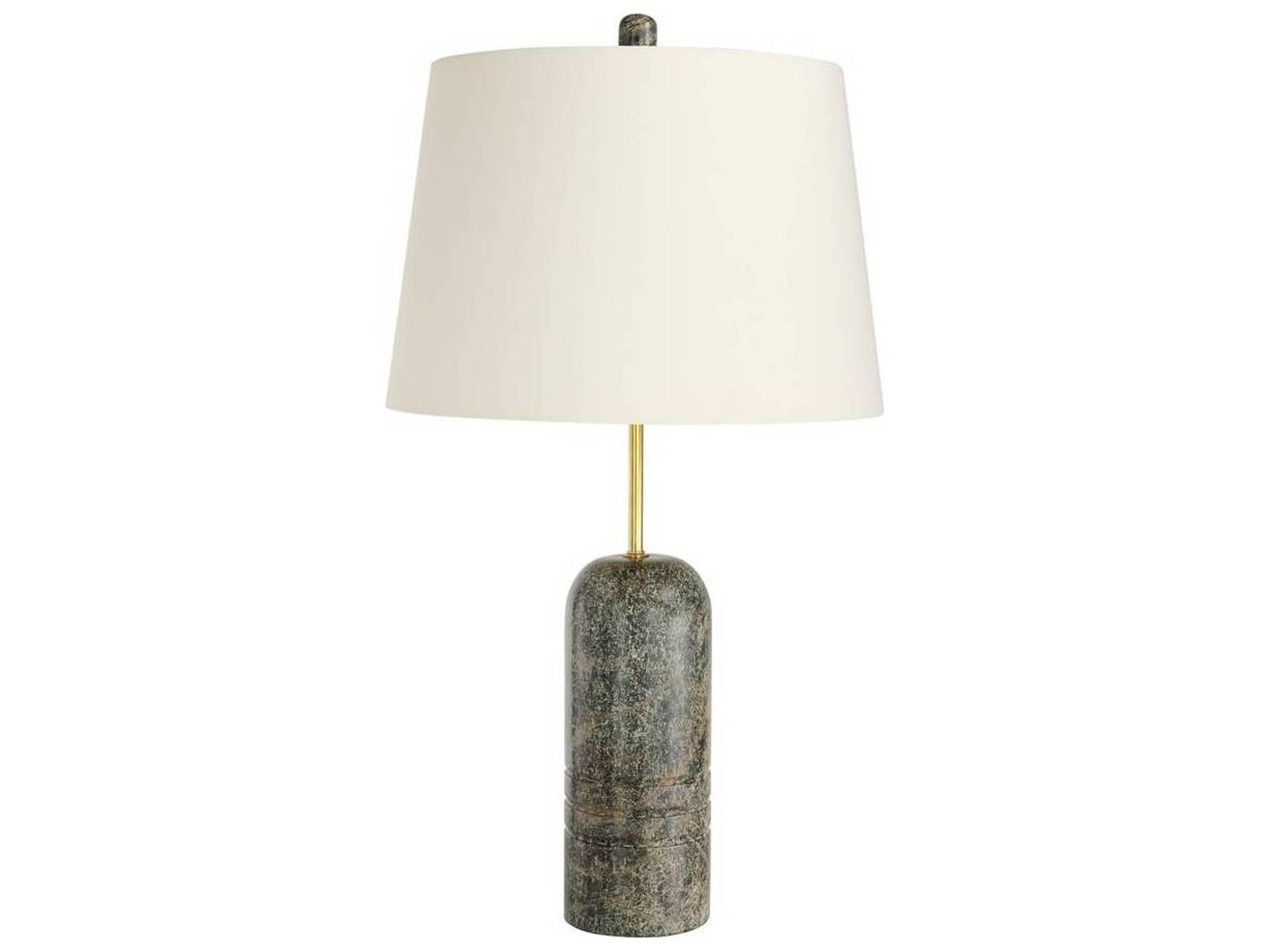 Arteriors Home Mendoza Jungle Marble Antique Brass Gray Buffet Lamp