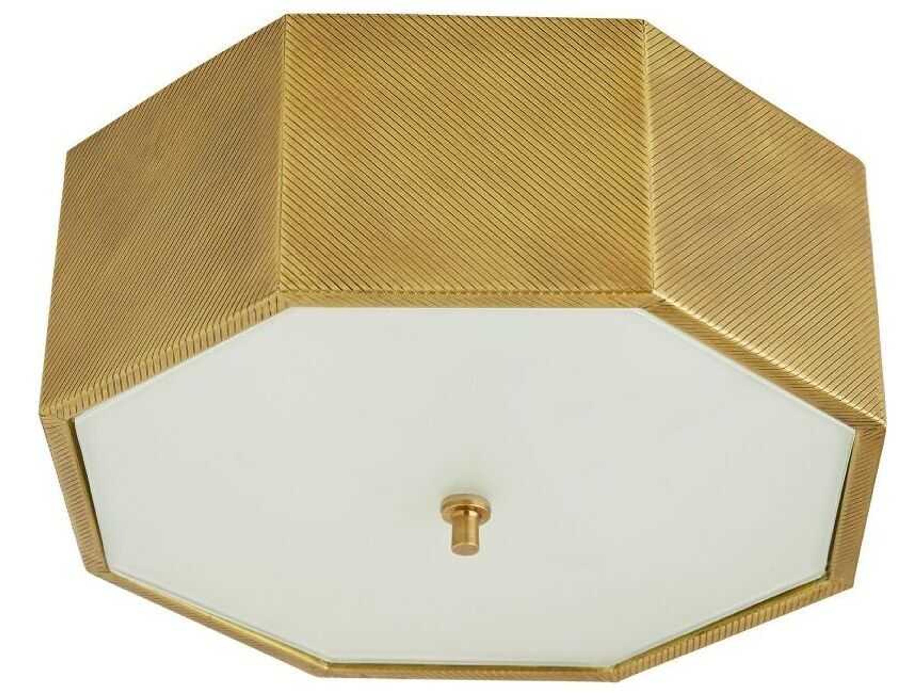 Arteriors Home Grespan 2-Light Antique Brass Geometric Semi Flush Mount