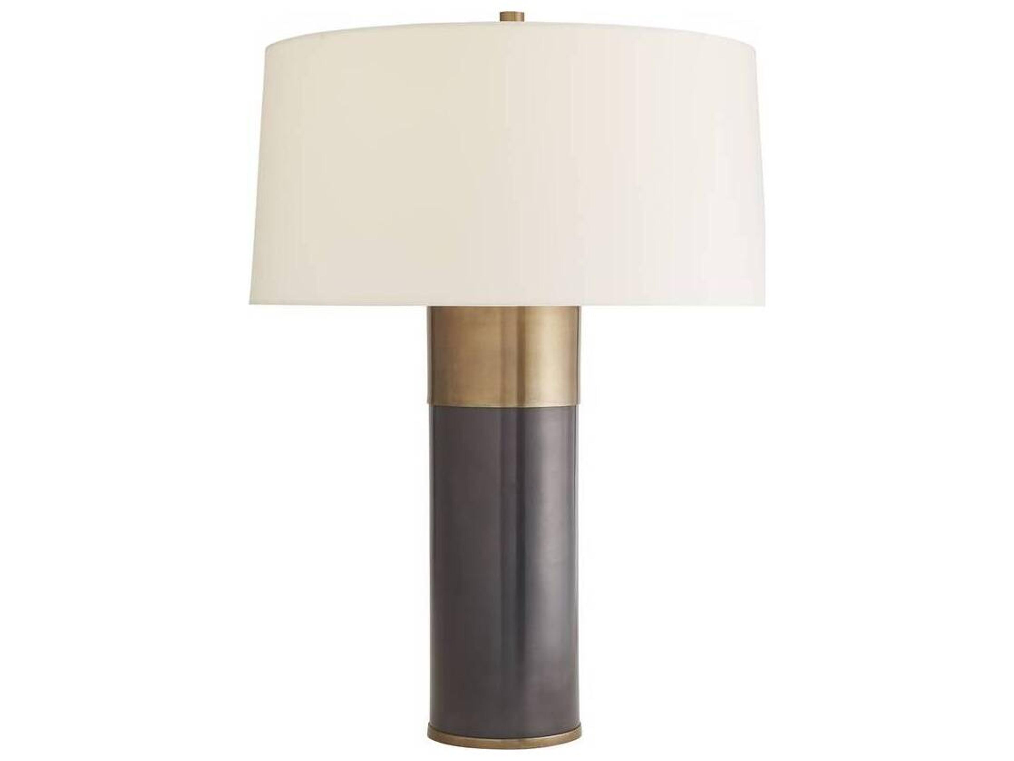 Fulton Bronze Table Lamp with Ivory Microfiber Shade
