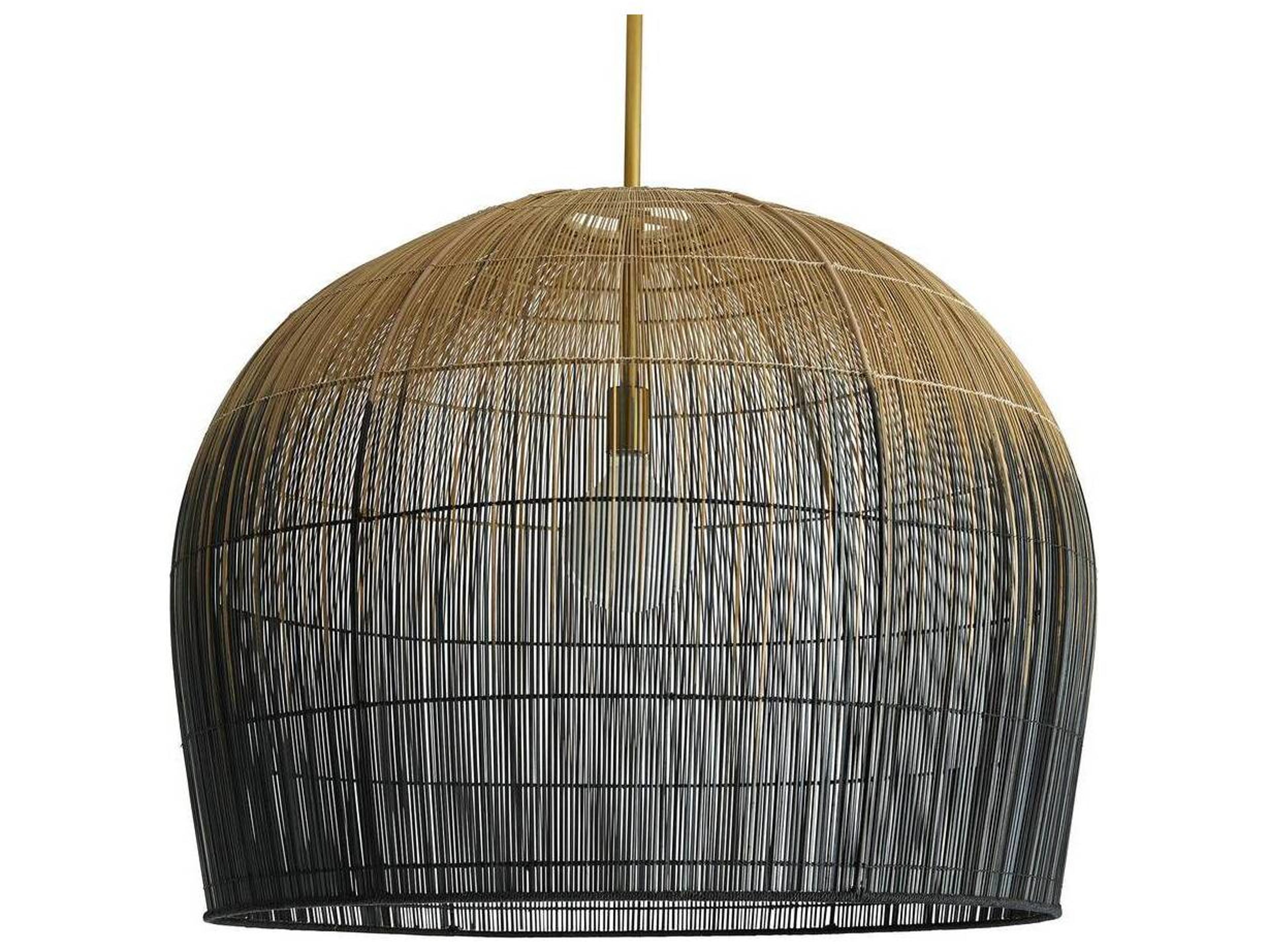 Arteriors Home Swami 1-Light Natural And Black Ombre Brass Bowl Linear Pendant