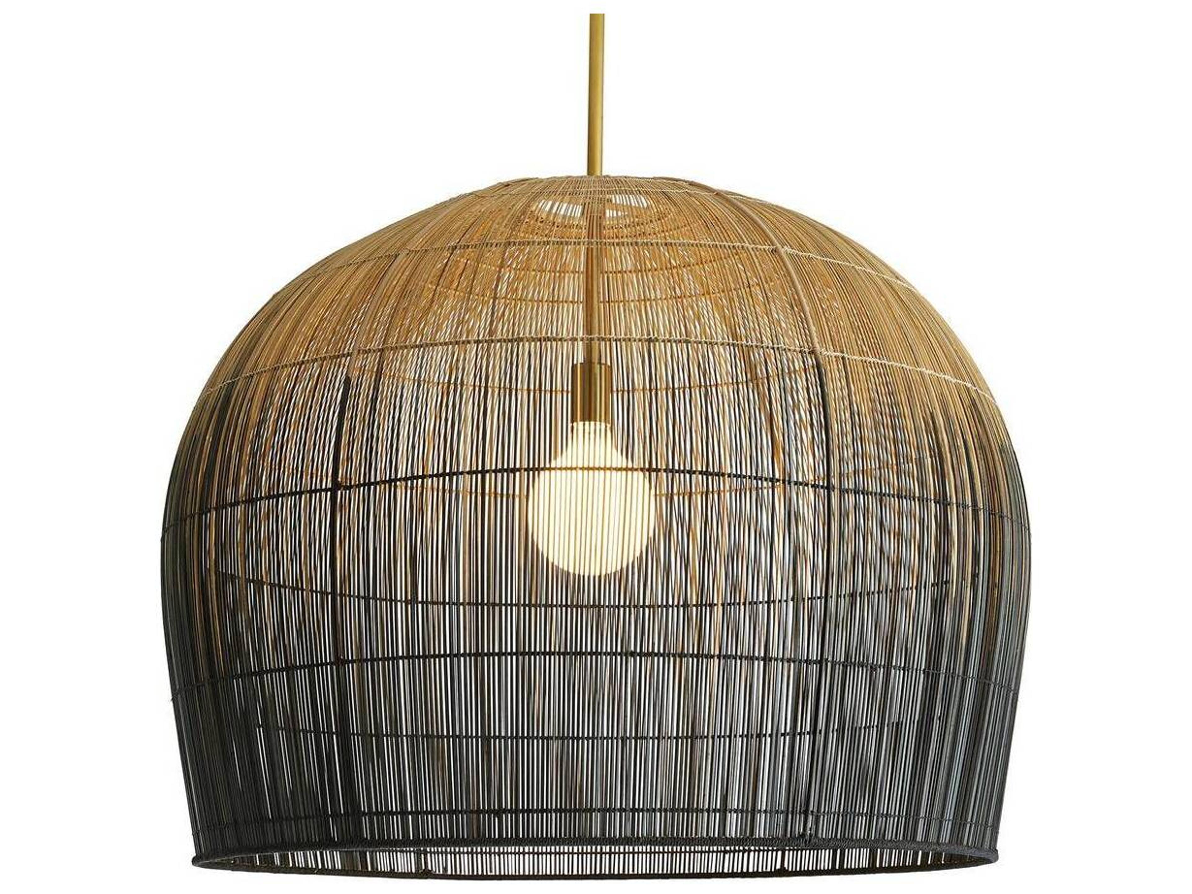 Arteriors Home Swami 1-Light Natural And Black Ombre Brass Bowl Linear Pendant