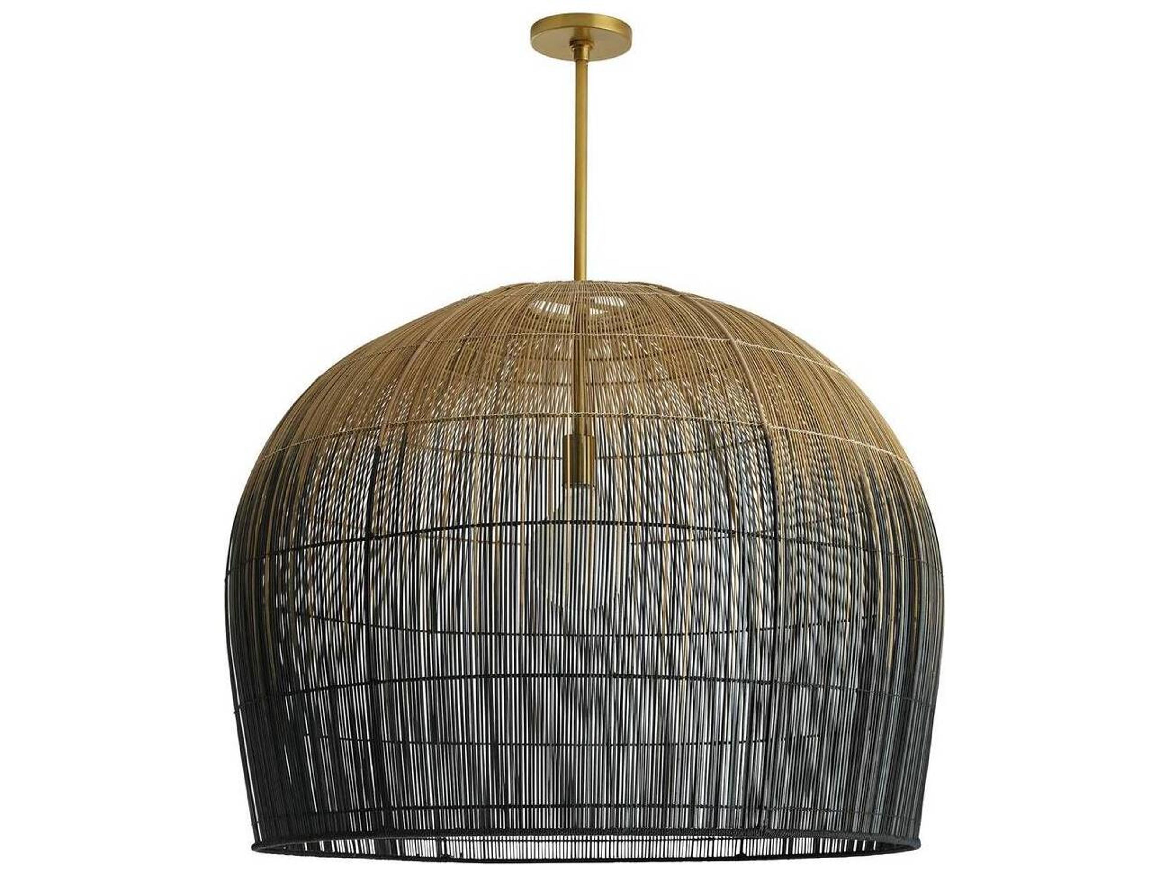 Arteriors Home Swami 1-Light Natural And Black Ombre Brass Bowl Linear Pendant