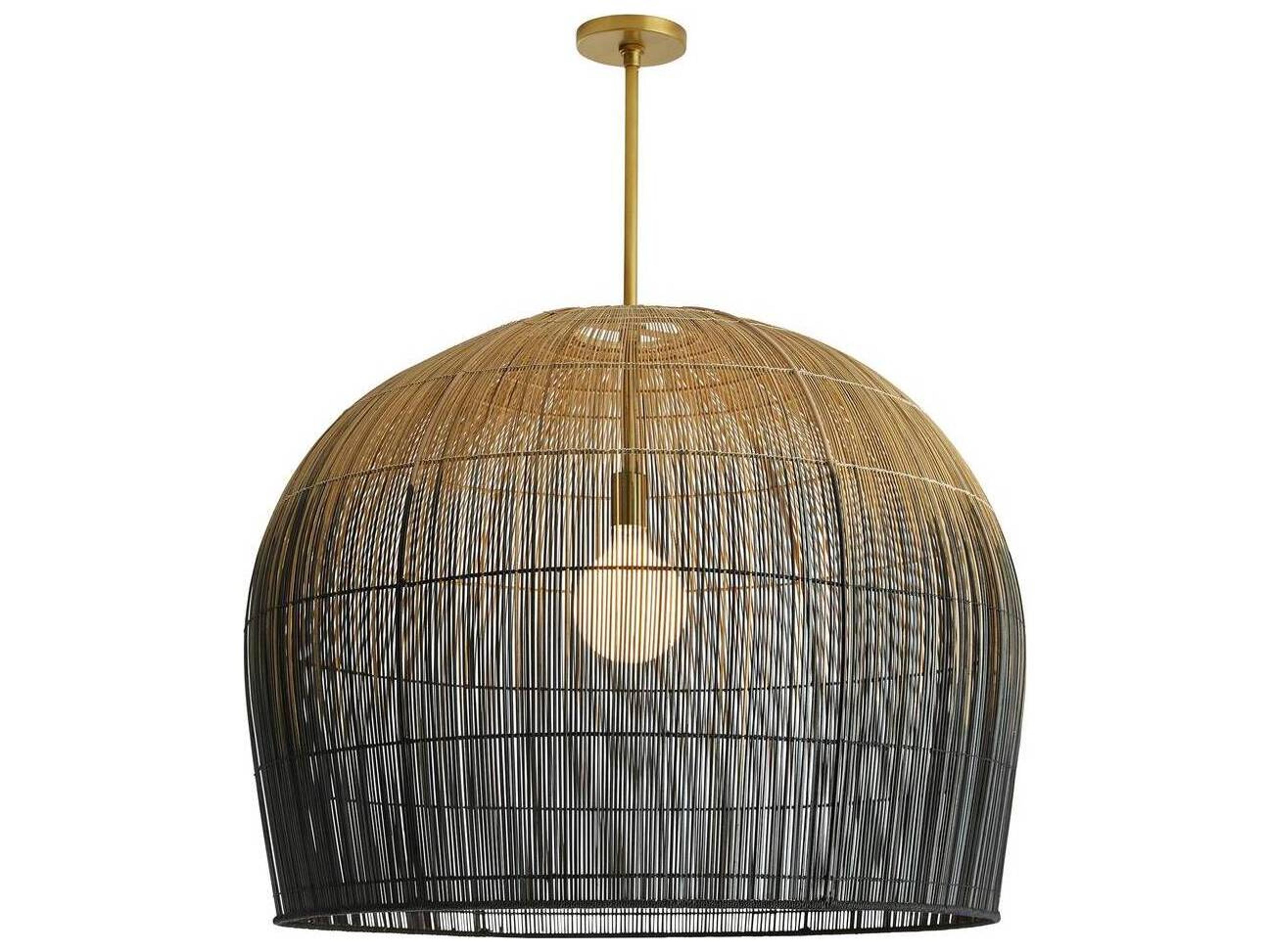 Arteriors Home Swami 1-Light Natural And Black Ombre Brass Bowl Linear Pendant