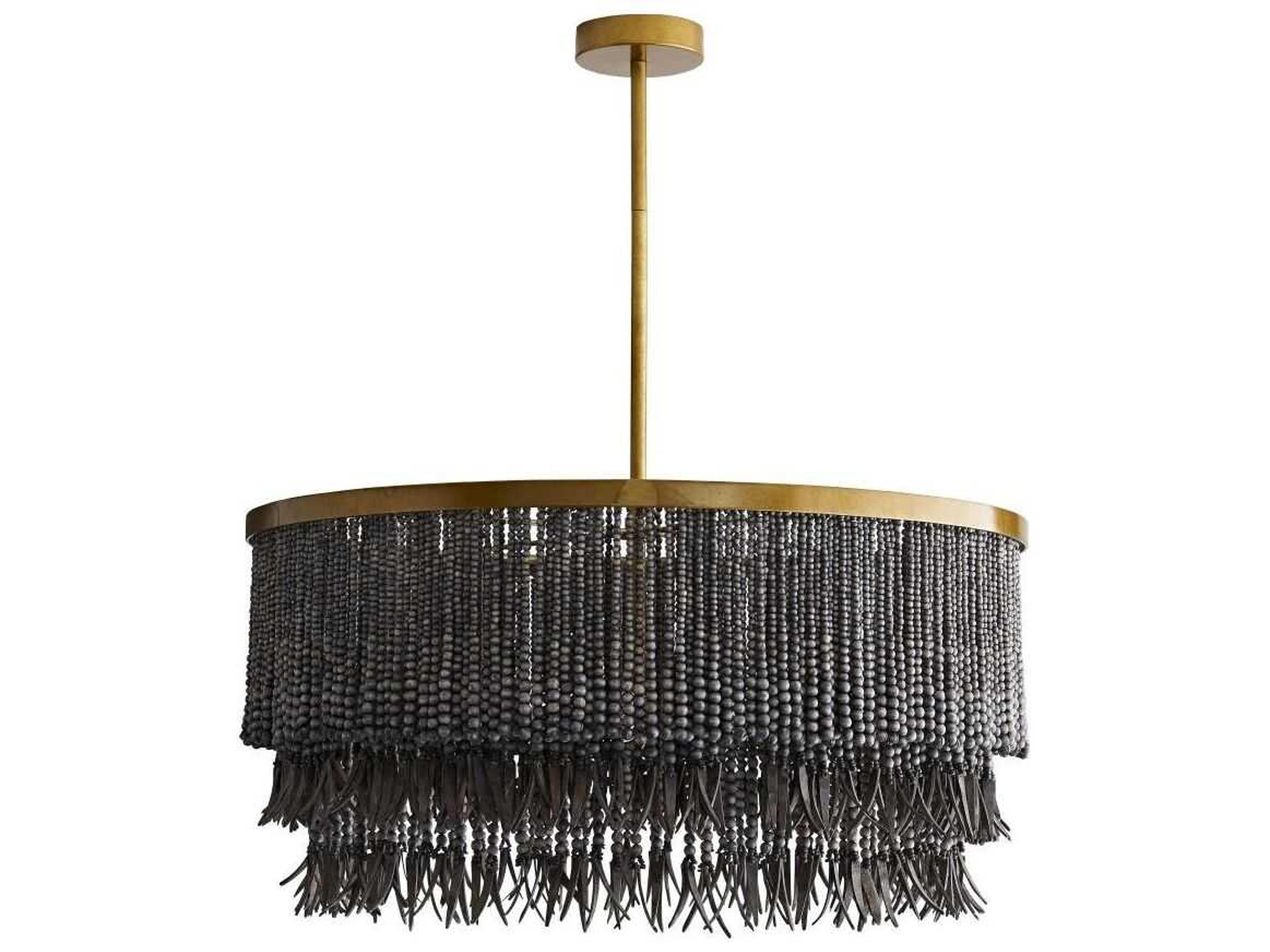 Arteriors Home Baja 3-Light Antique Brass Gray Pendant