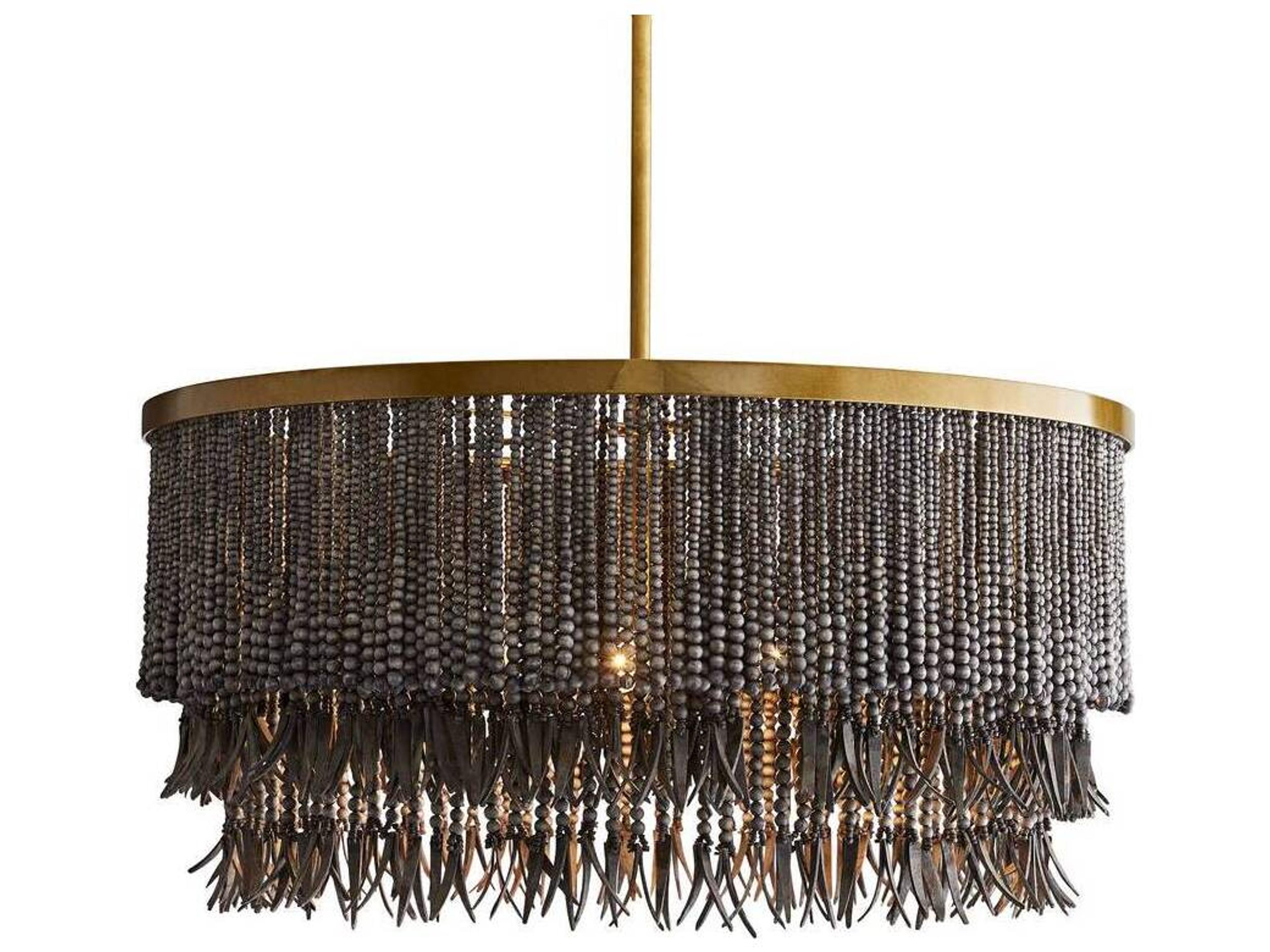 Arteriors Home Baja 3-Light Antique Brass Gray Pendant