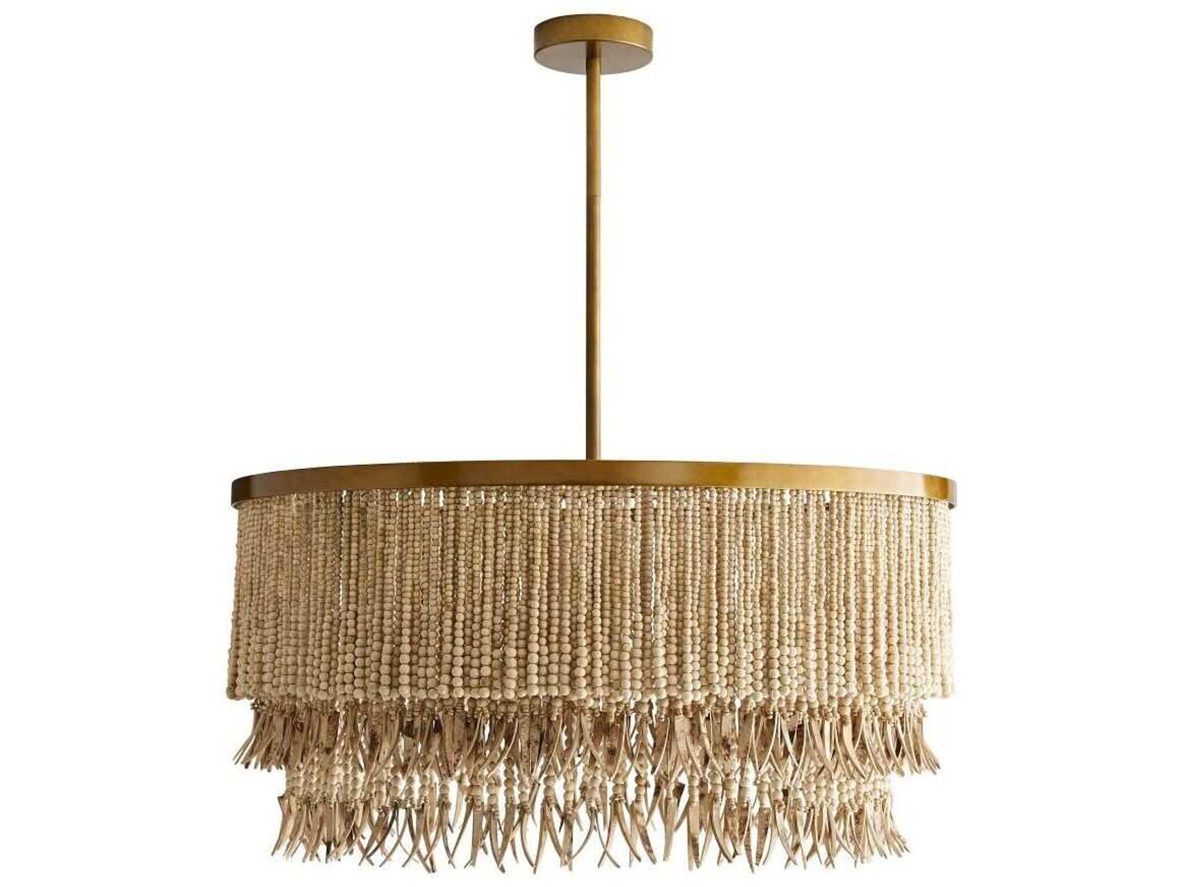 Arteriors Home Baja 3-Light Antique Brass Brown Pendant