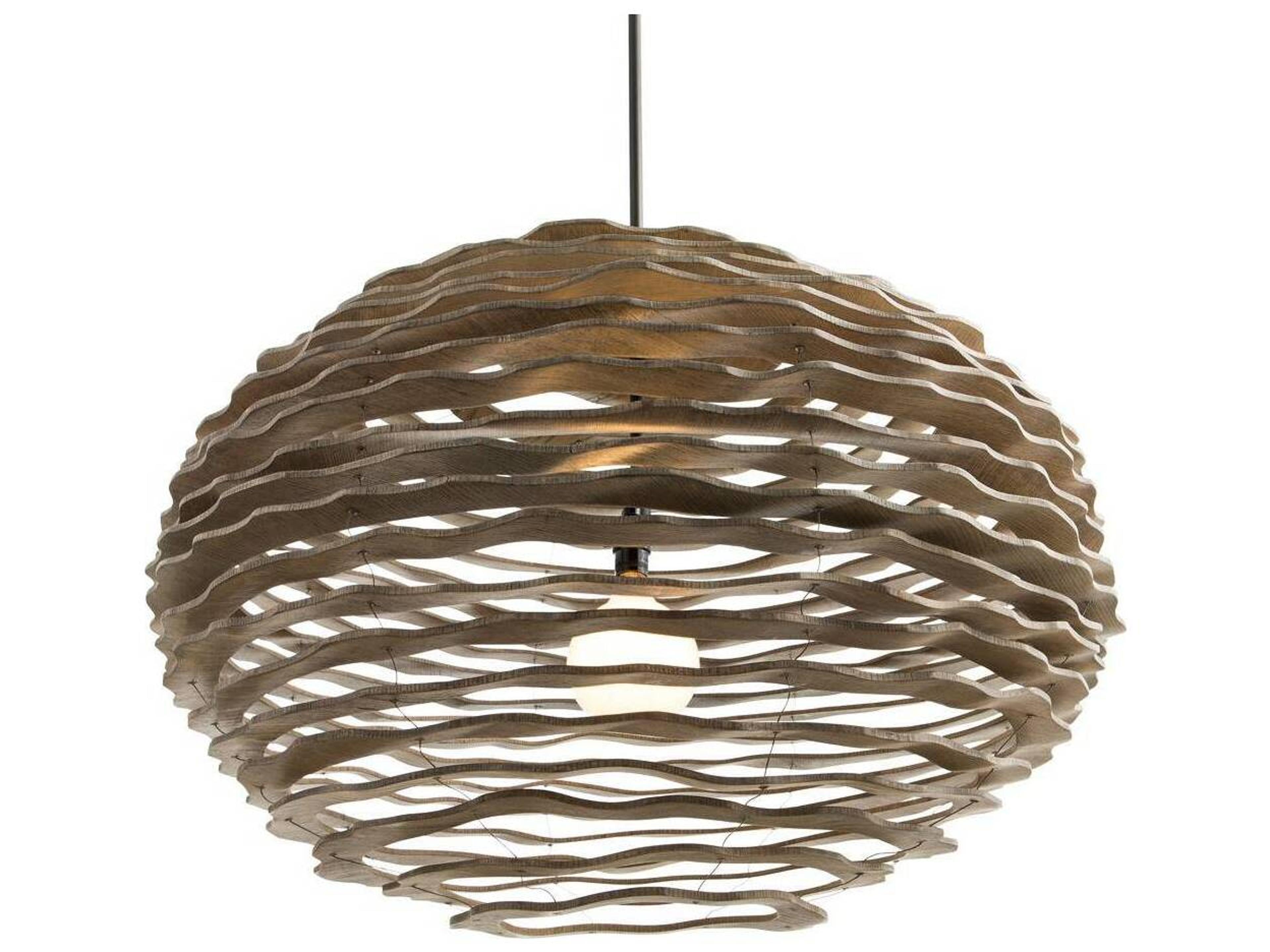 Arteriors Home Rook 1-Light Black Wood Pendant