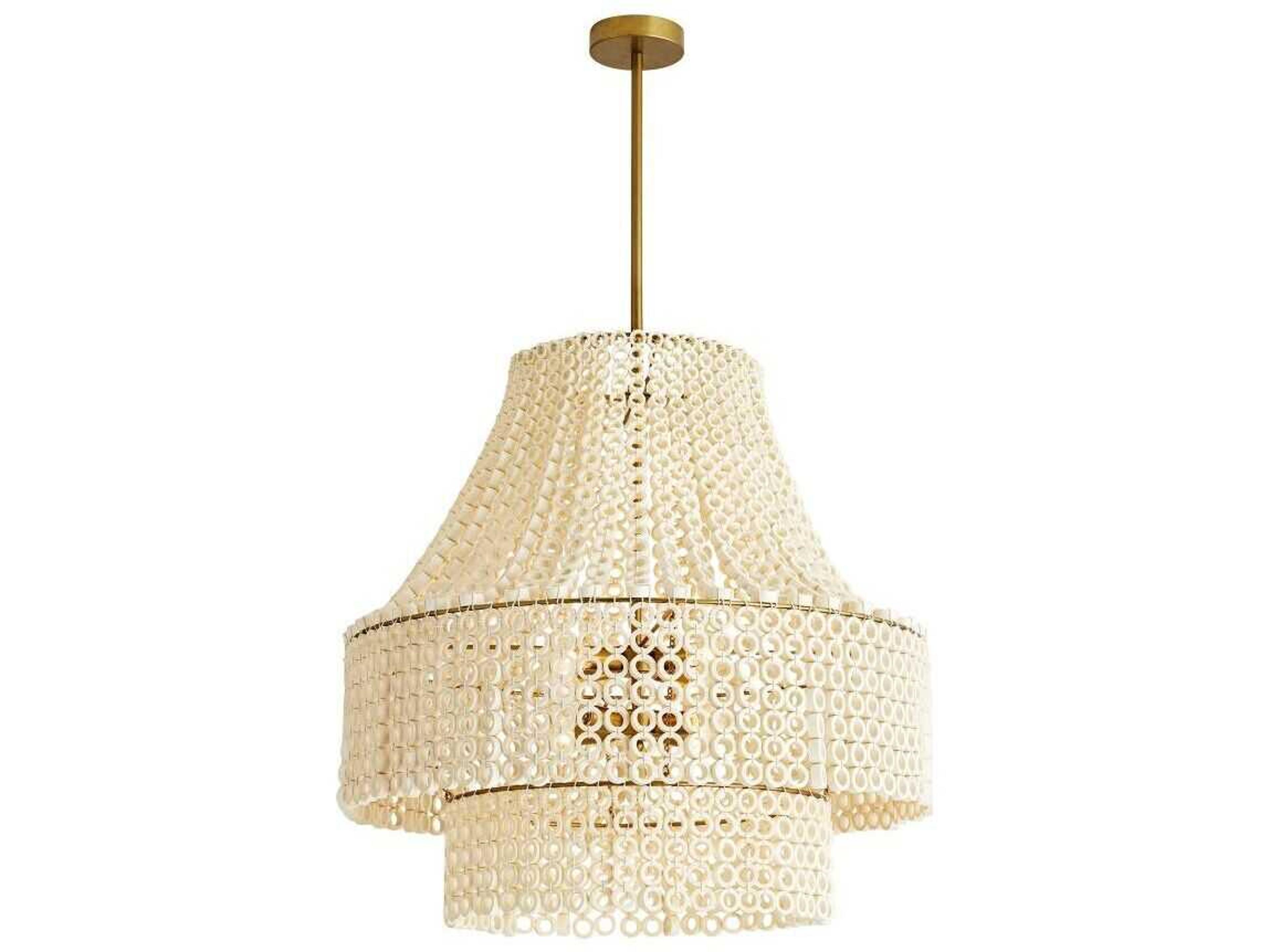 Arteriors Home Hannie 8-Light White Wood Pendant