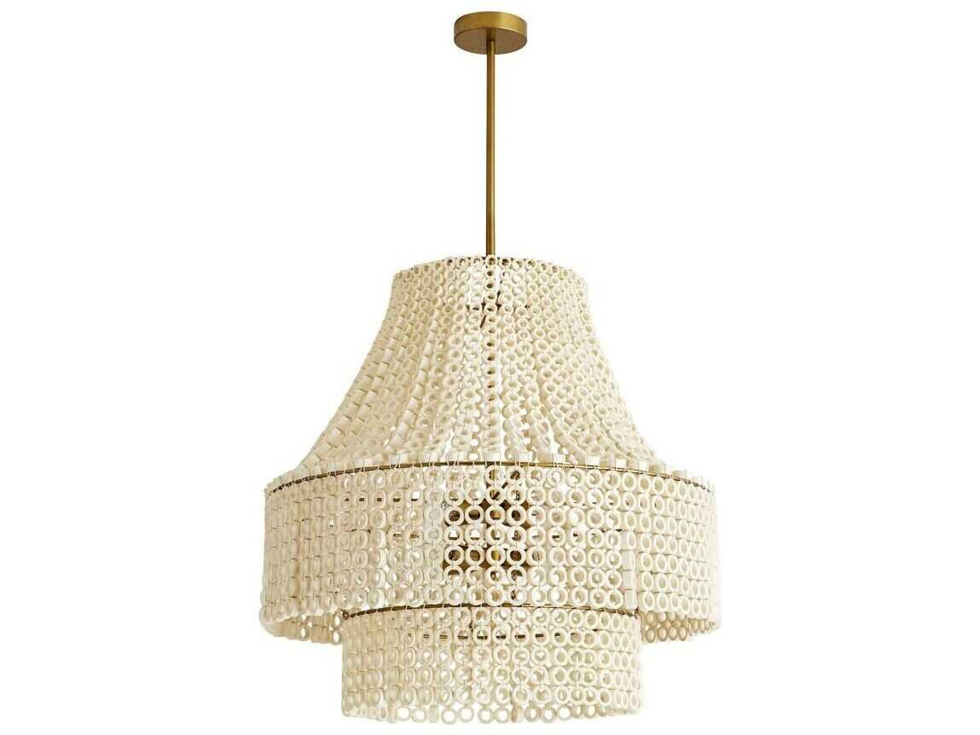 Arteriors Home Hannie 8-Light White Wood Pendant