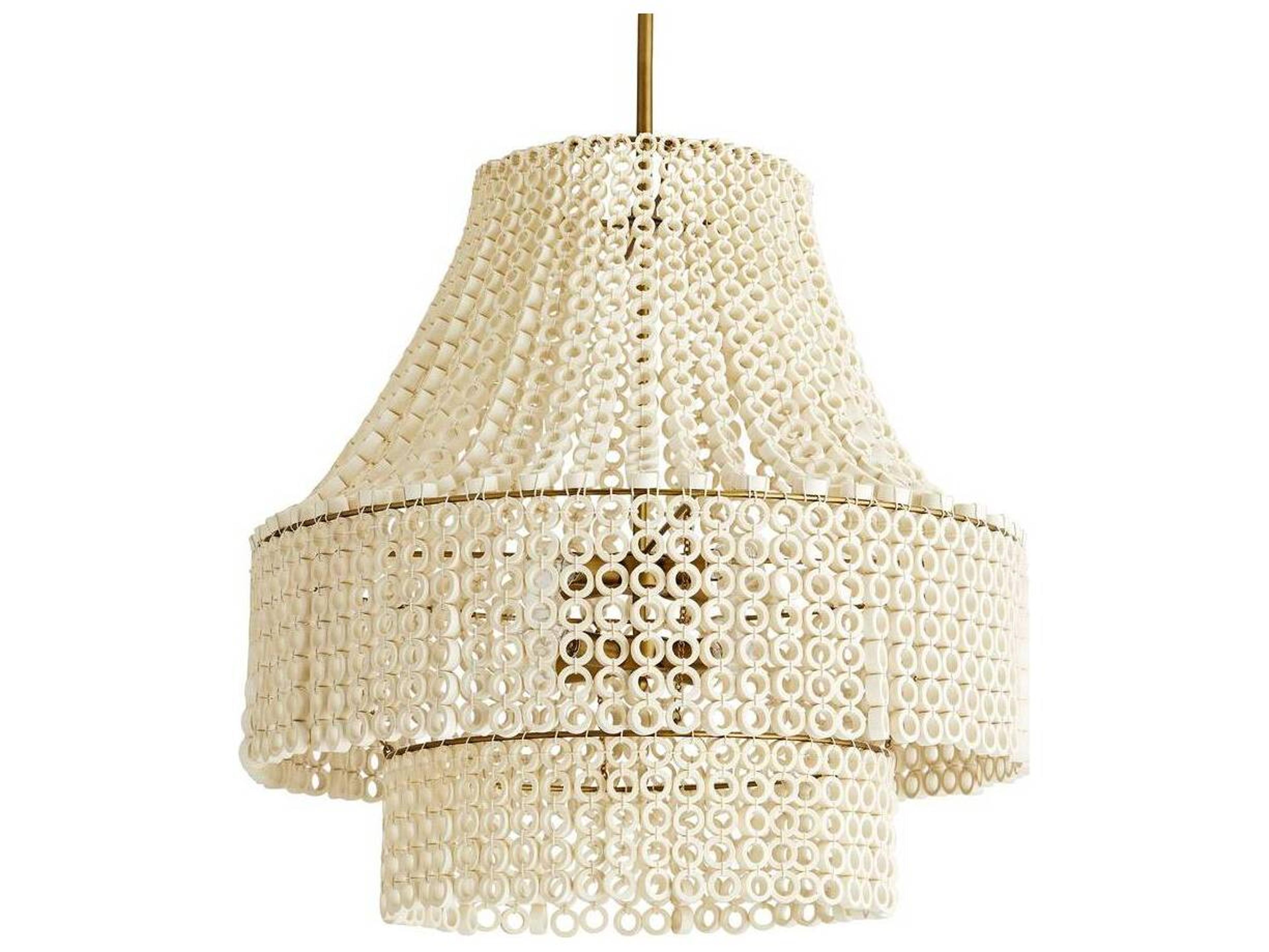 Arteriors Home Hannie 8-Light White Wood Pendant