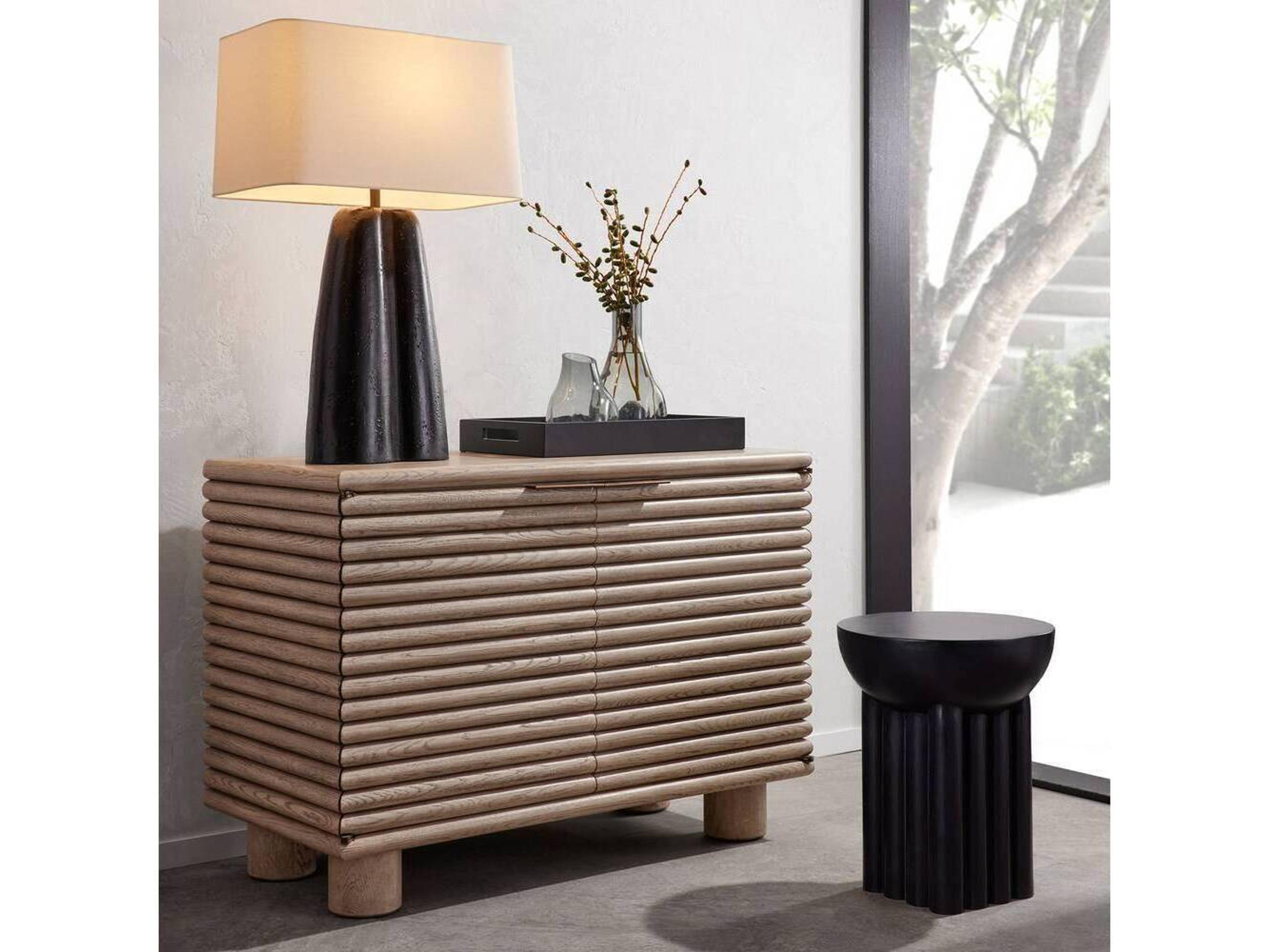 Arteriors Home Charcoal Terracotta Black Buffet Lamp