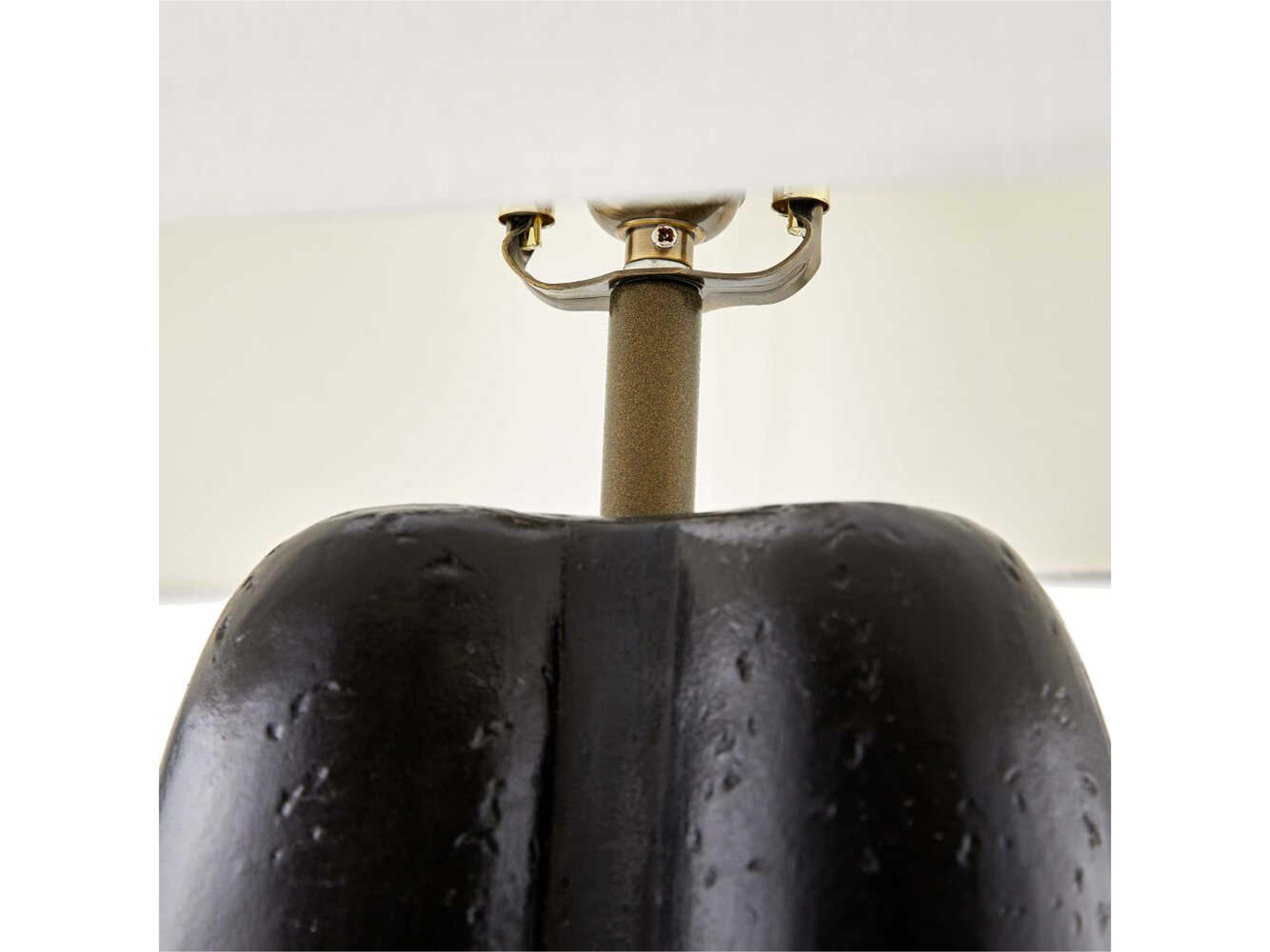 Arteriors Home Charcoal Terracotta Black Buffet Lamp
