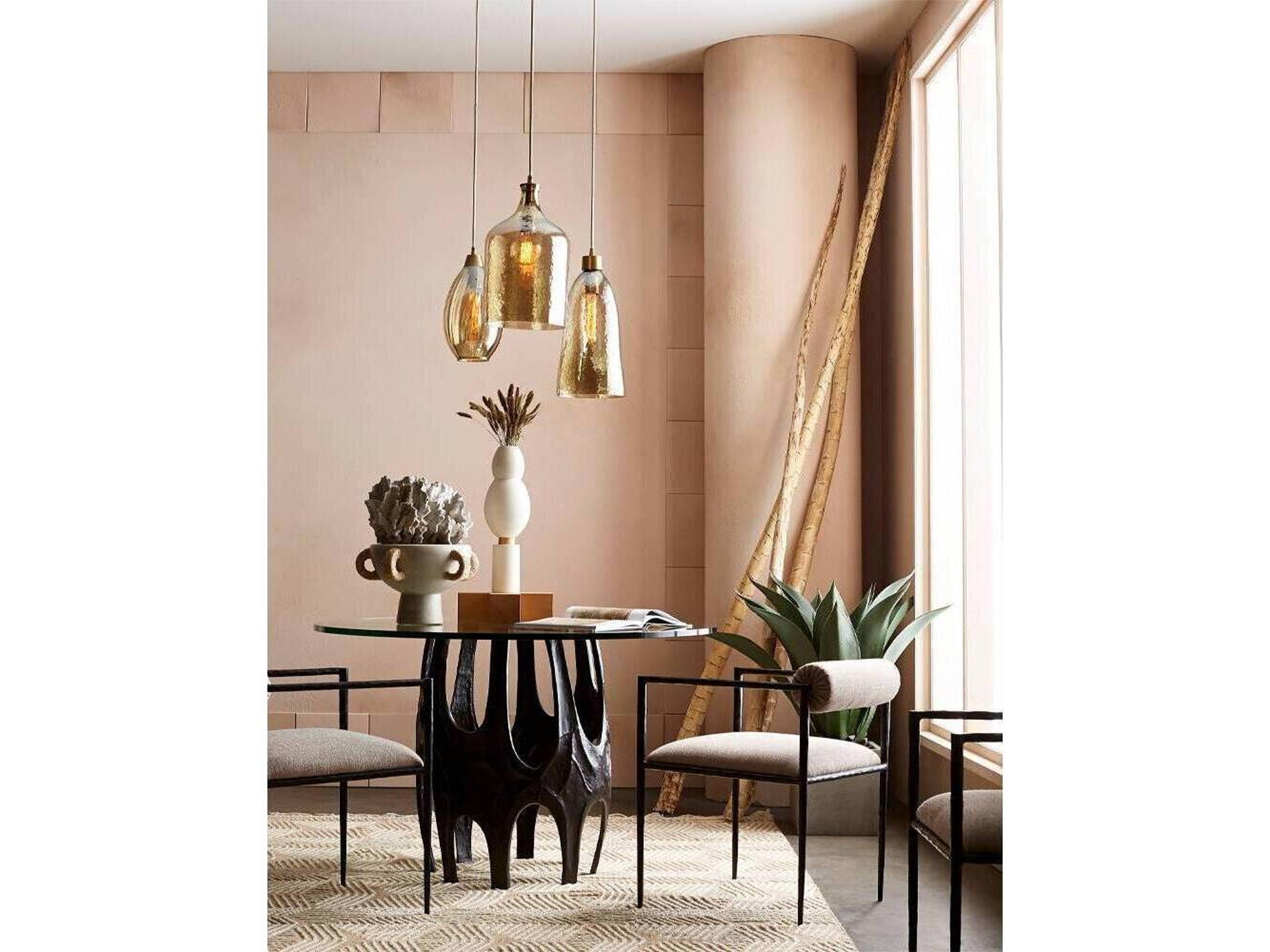 Arteriors Home Barbana Beige Upholstered Arm Dining Chair