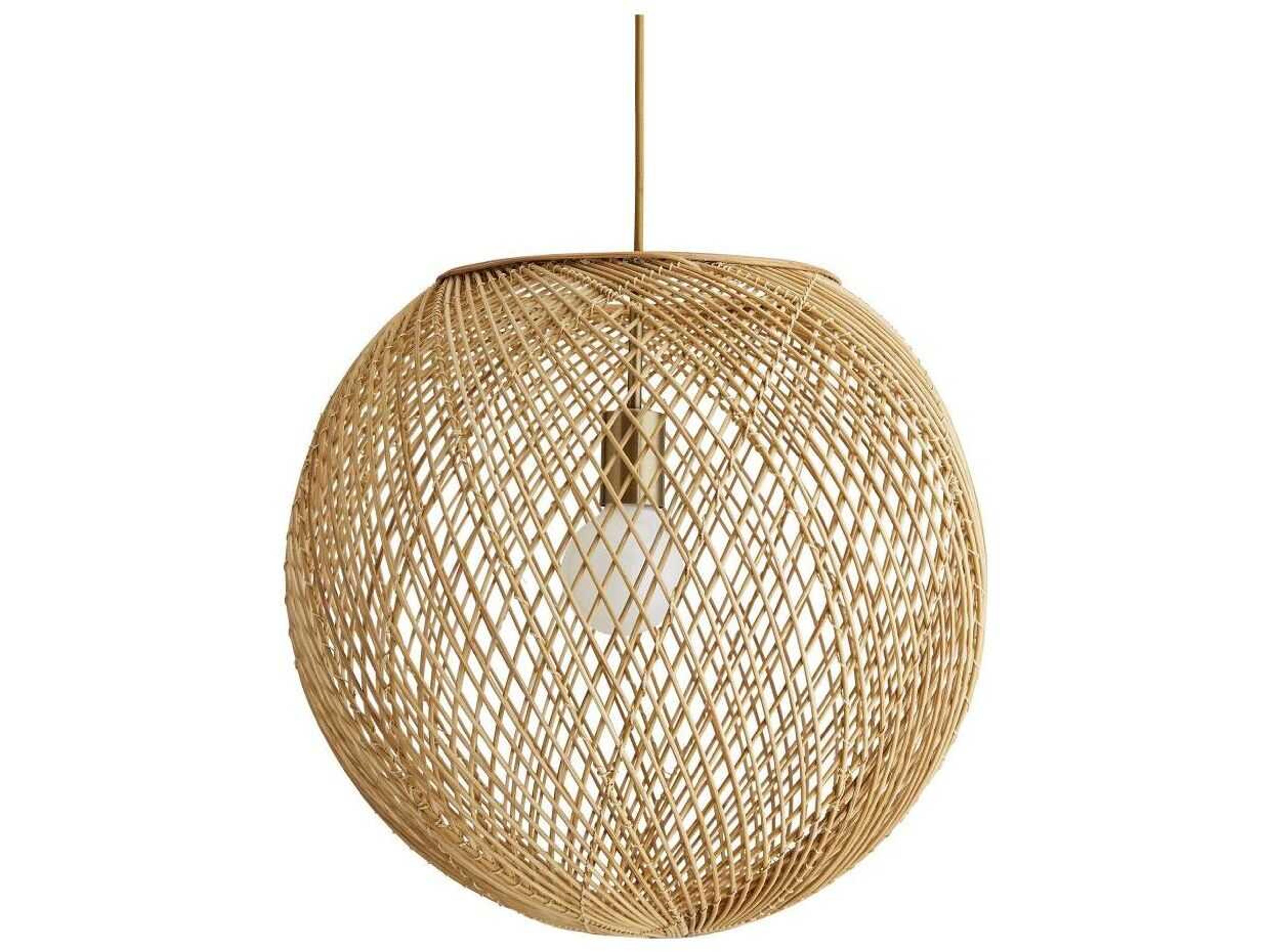 Indiana Pendant Natural Rattan Sphere Light