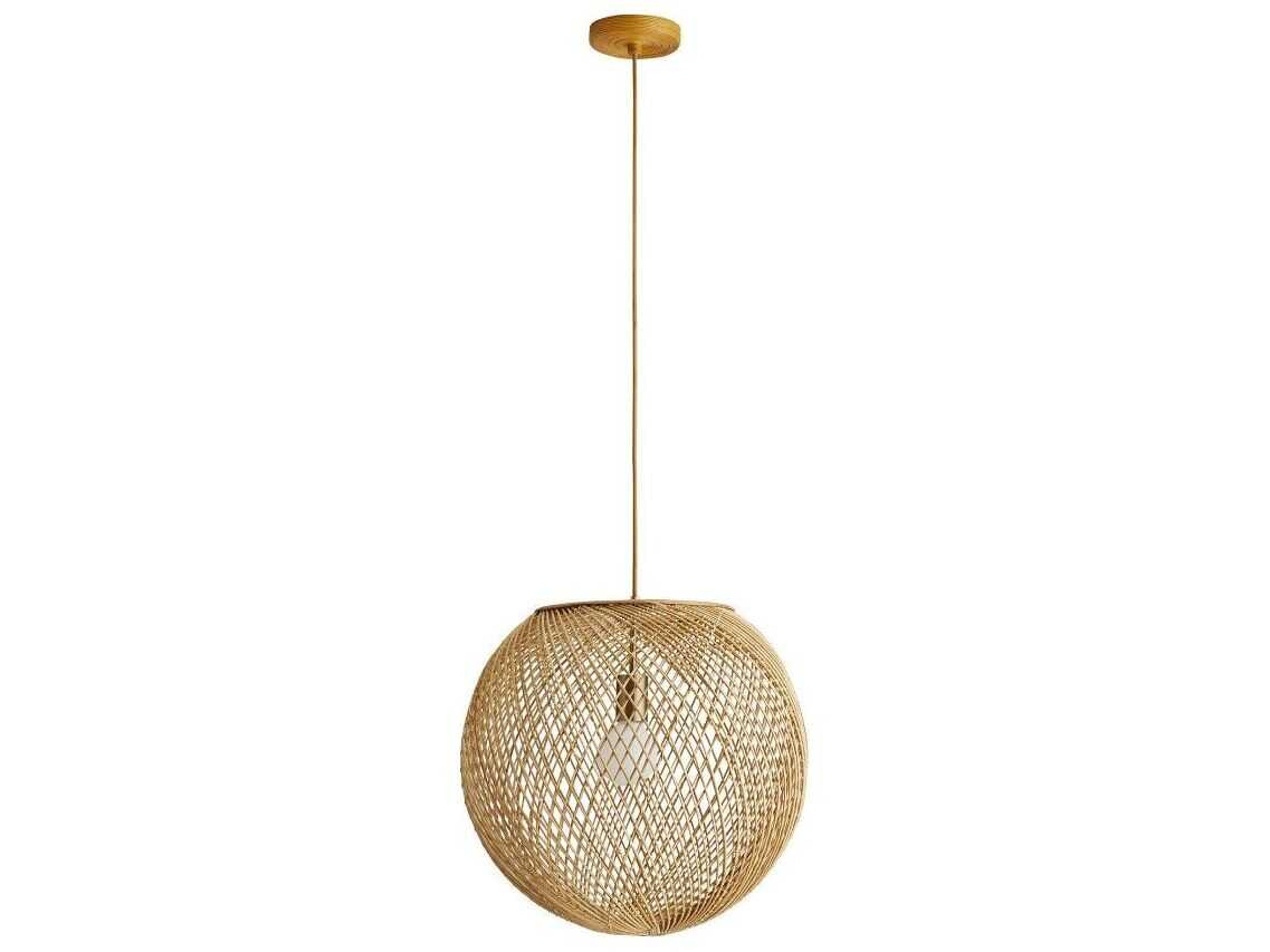 Arteriors Home Indiana 1-Light Natural Rattan Wood Pendant