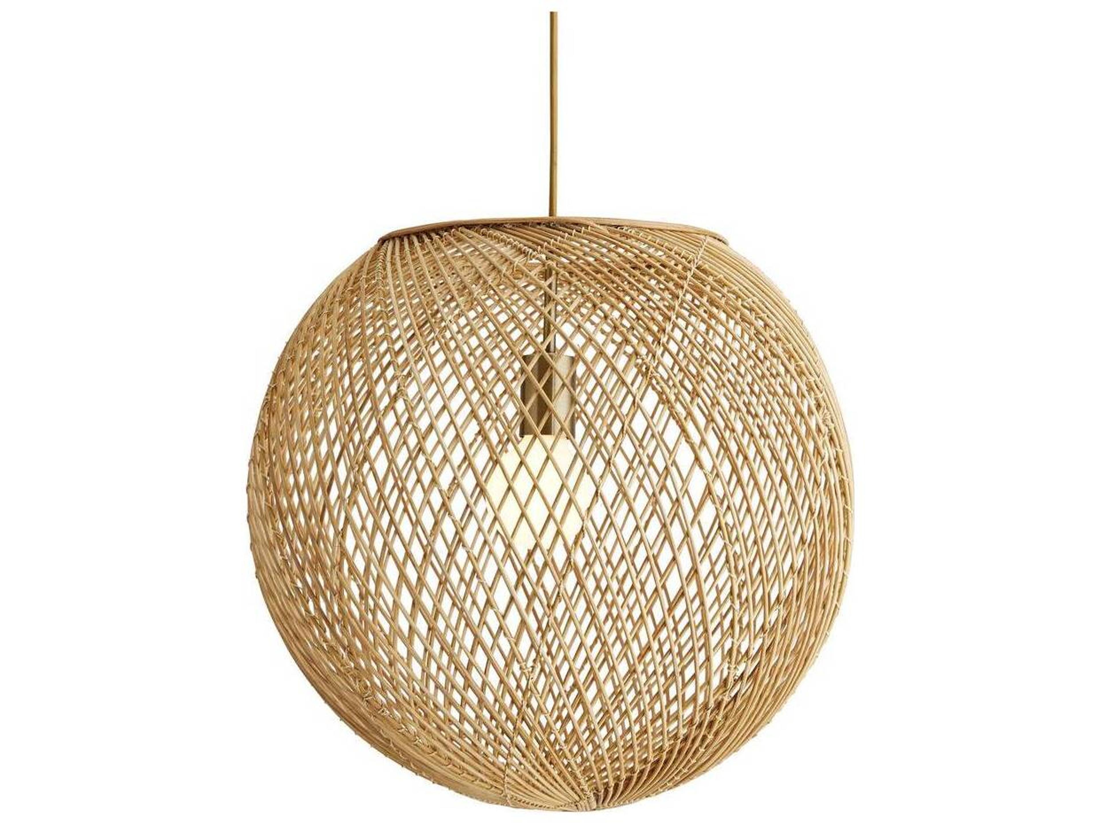Arteriors Home Indiana 1-Light Natural Rattan Wood Pendant