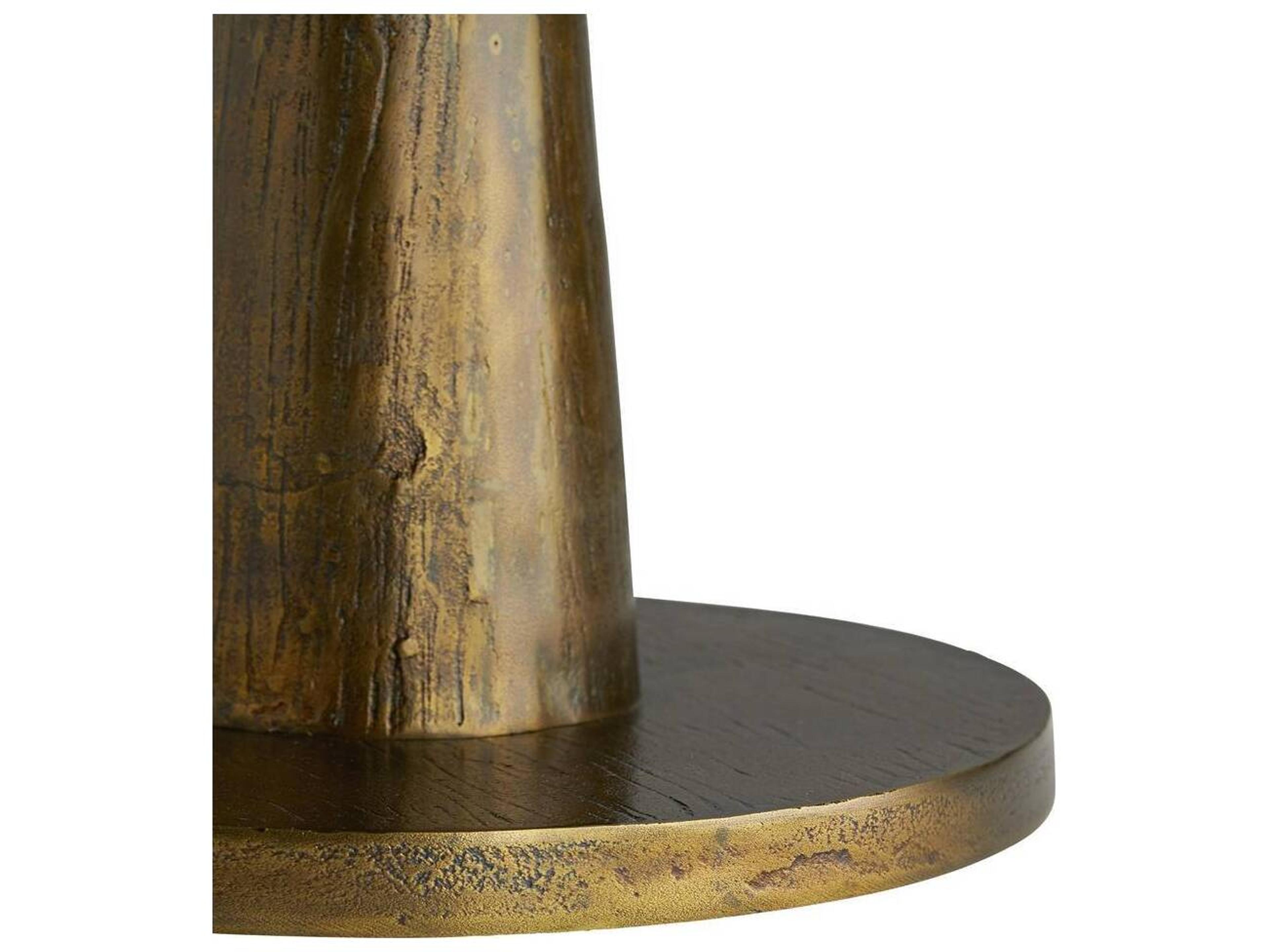 Arteriors Home Rochester Round Metal Burnished Gold End Table