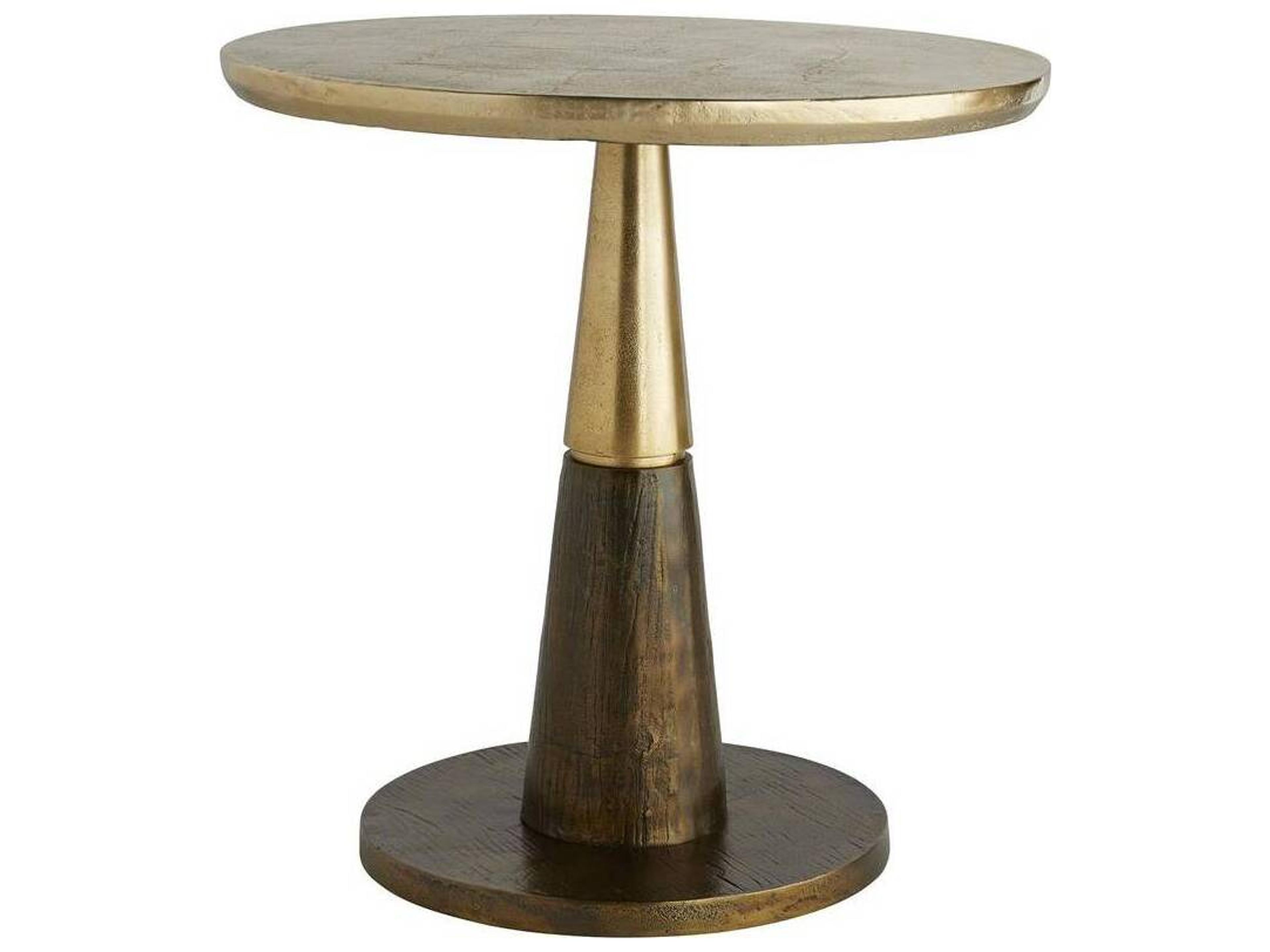 Rochester Round End Table Two-Tone Gold